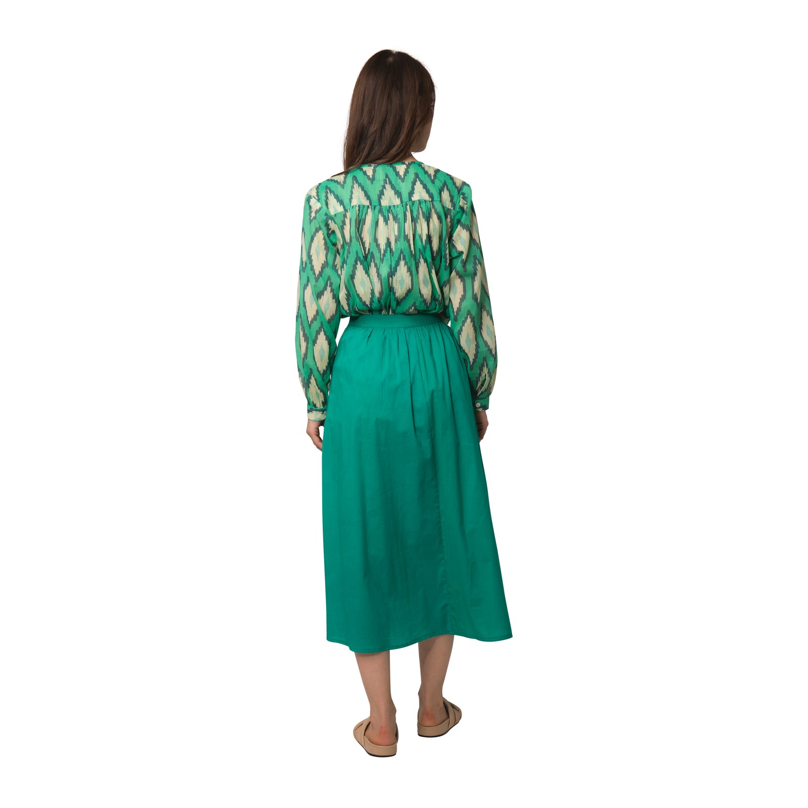 Lina Skirt S.color 100% Cotton - Green GREEN