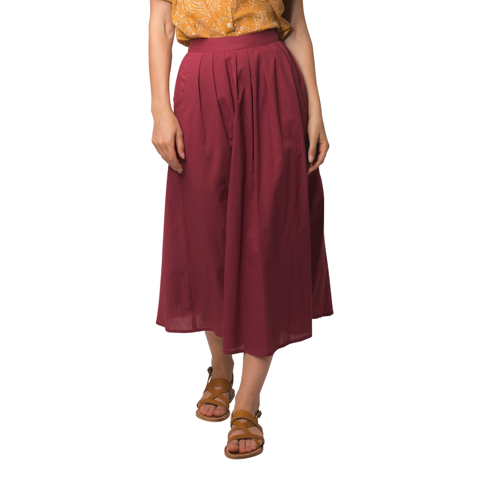 Lina Skirt S.color 100% Cotton - Rasberry RASBERRY