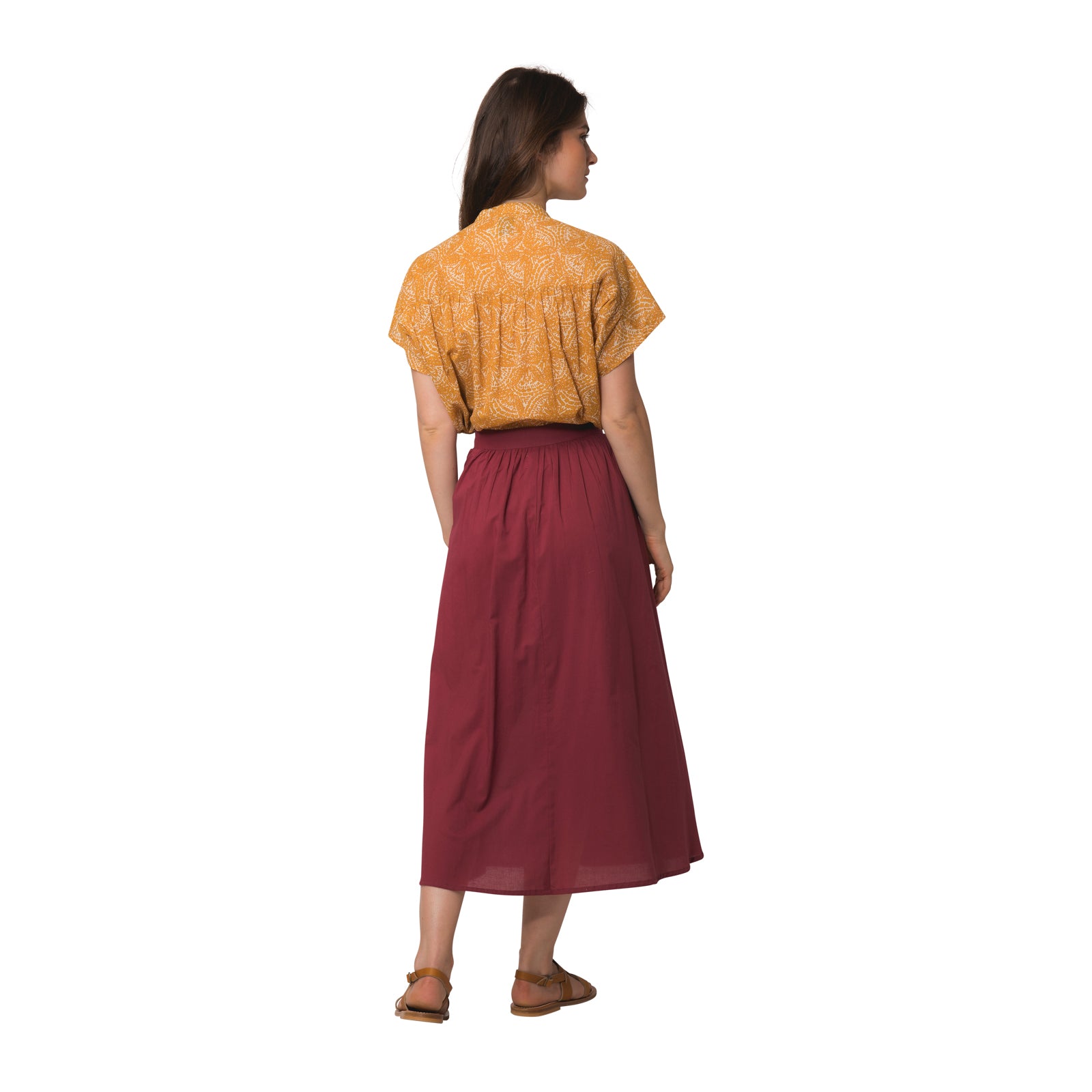 Lina Skirt S.color 100% Cotton - Rasberry RASBERRY