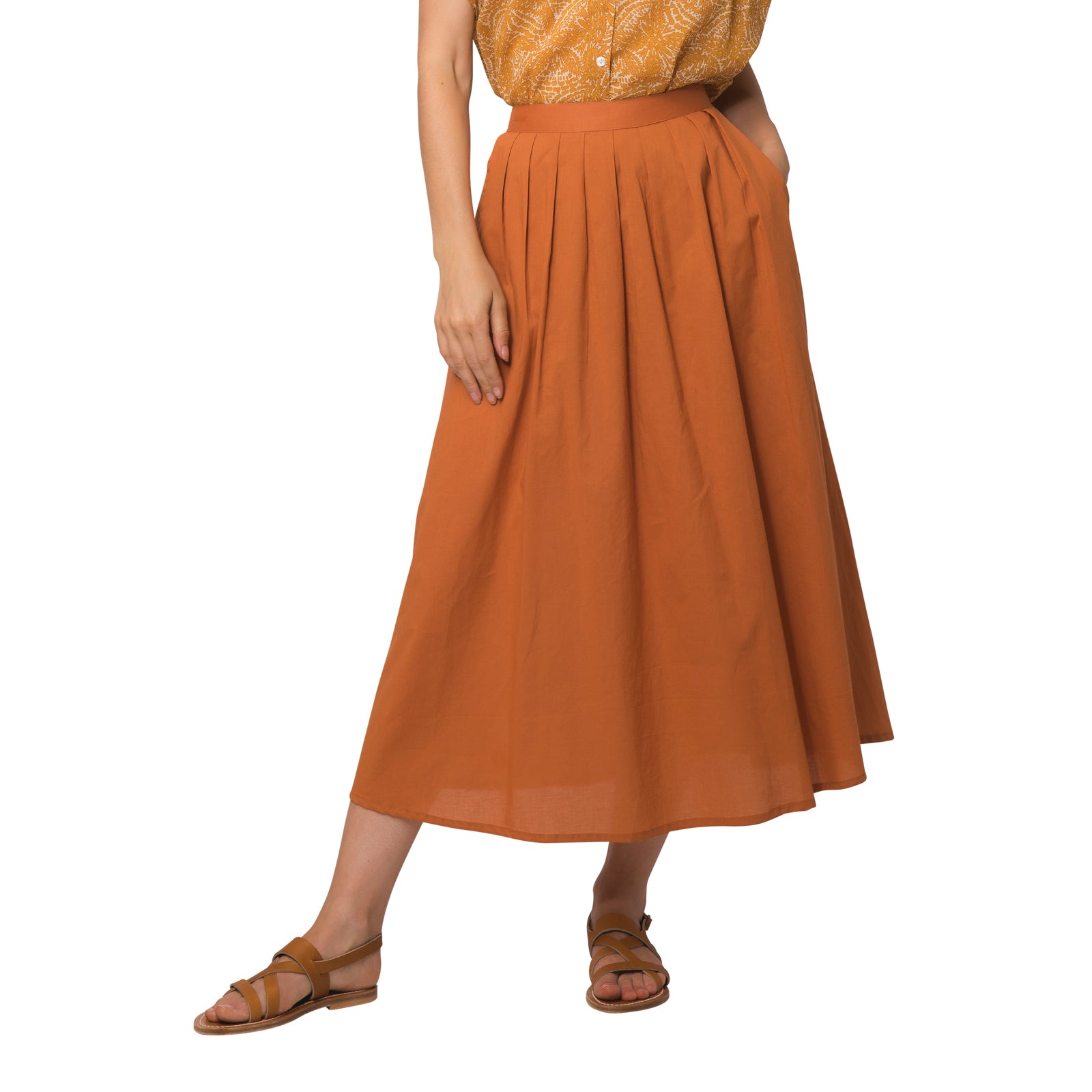 Lina Skirt S.color 100% Cotton - Toffee TOFFEE