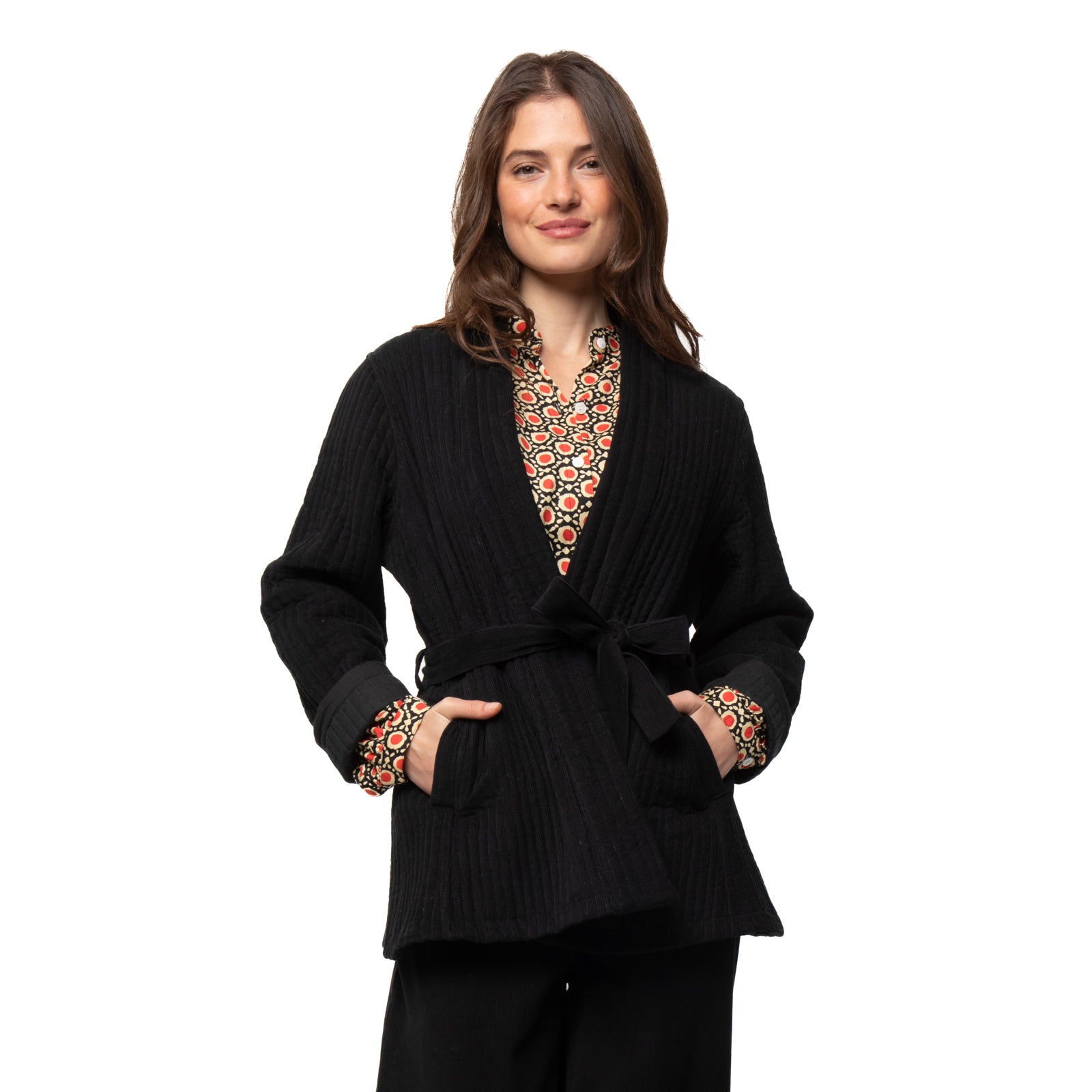 Aloise Jacket Velvet 100% Coton Velvet - Black BLACK