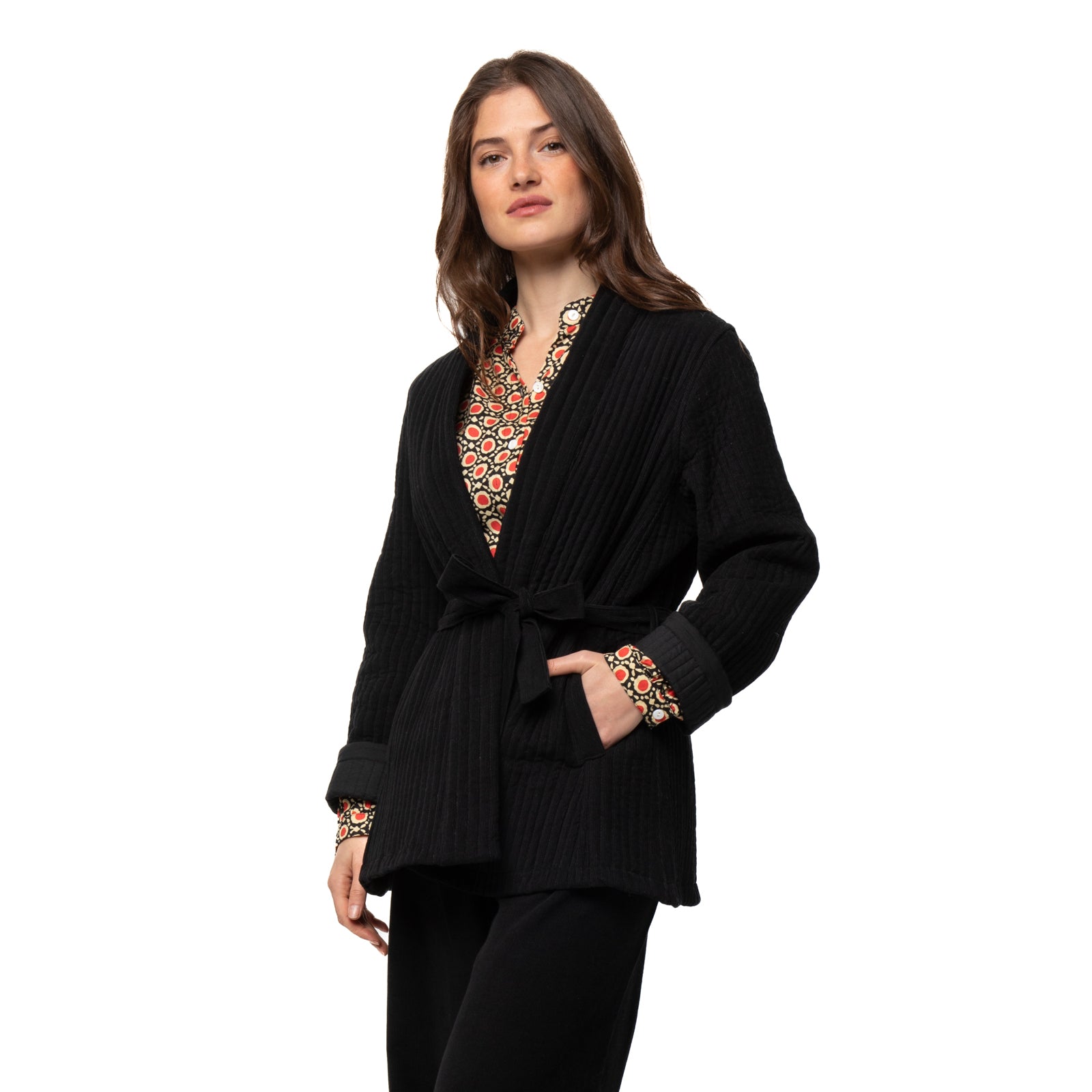 Aloise Jacket Velvet 100% Coton Velvet - Black BLACK