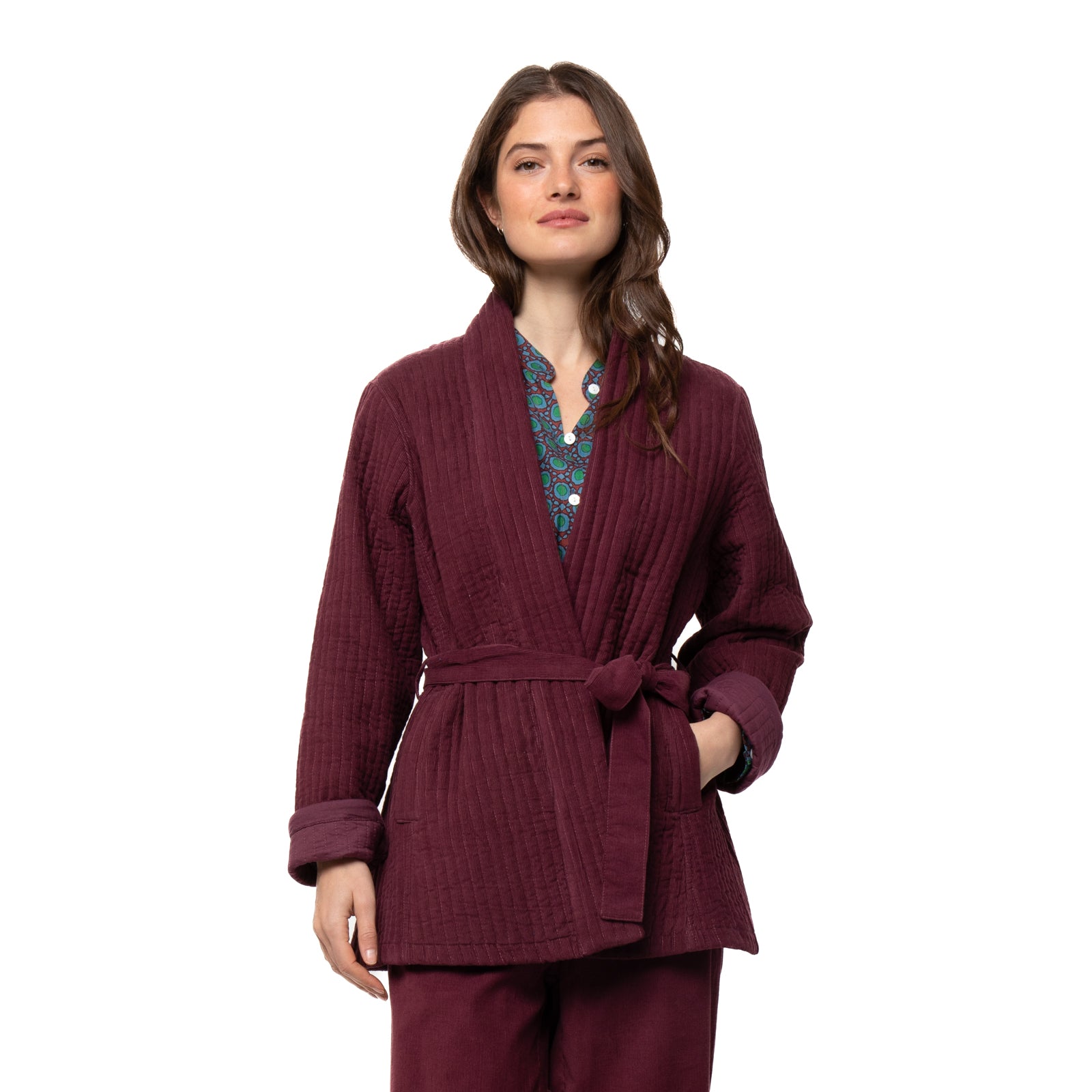 Aloise Jacket Velvet 100% Coton Velvet - Burgundy BURGUNDY