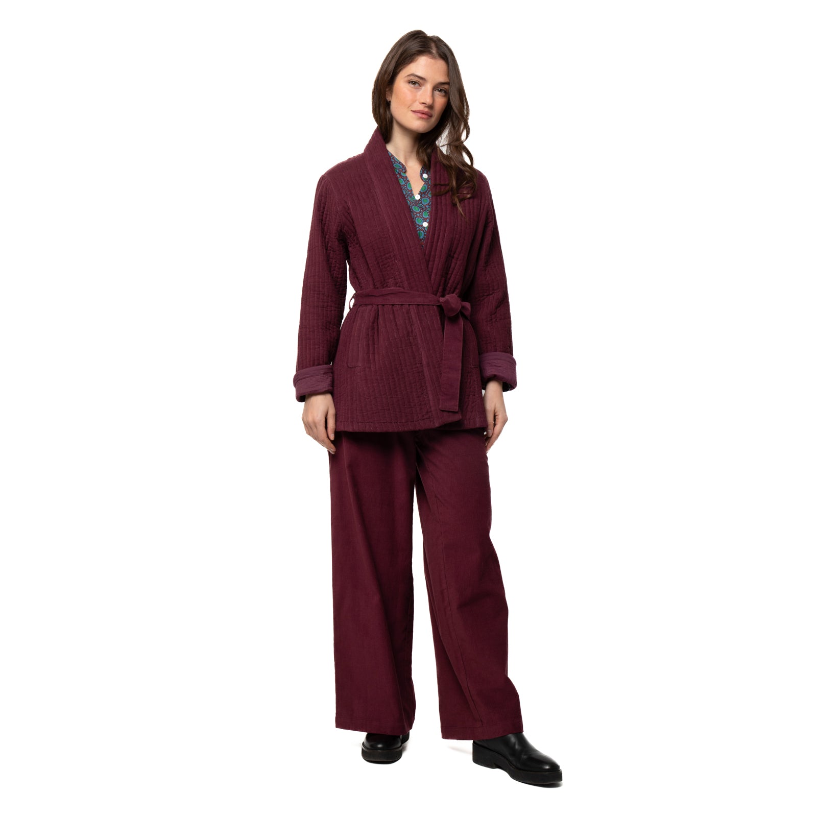 Aloise Jacket Velvet 100% Coton Velvet - Burgundy BURGUNDY