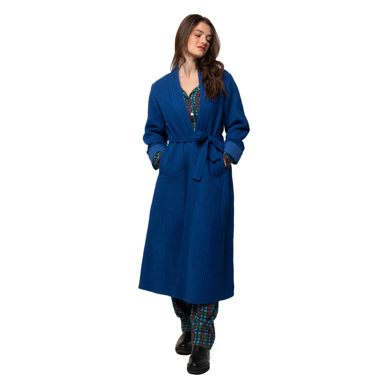 Mona Coat Velvet 100% Coton Velvet - Blue BLUE