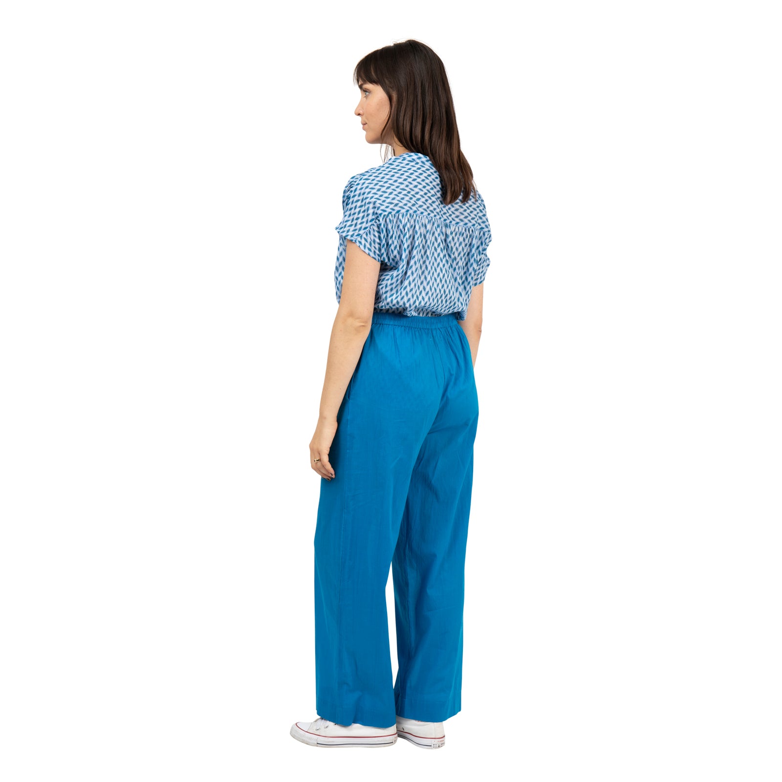 Anais Trousers 100% Cotton - Blue BLUE