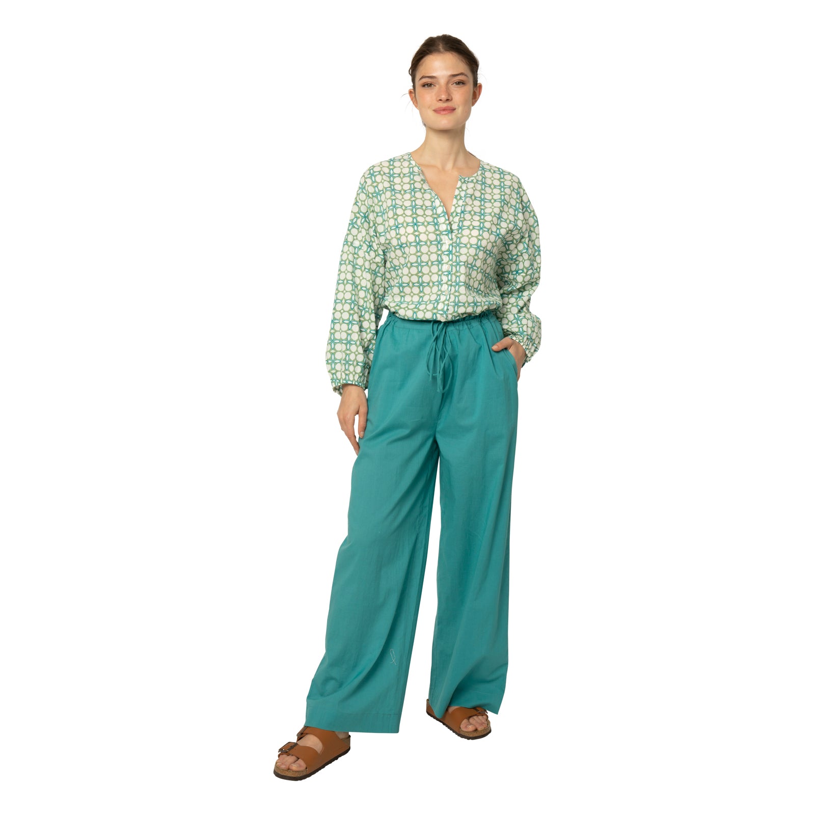 Anais Trousers 100% Coton - Green GREEN