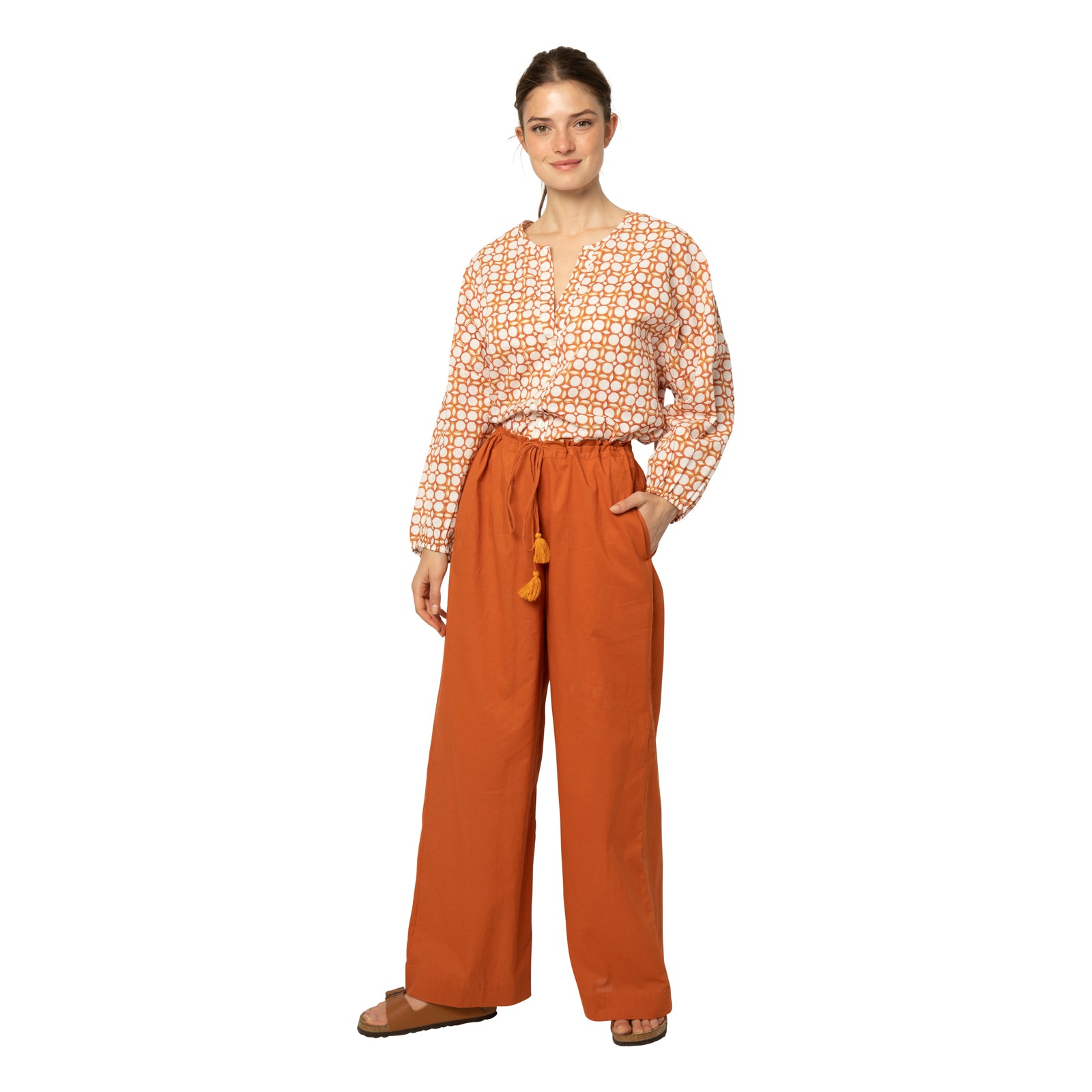 Anais Trousers 100% Coton - Terracotta TERRACOTTA