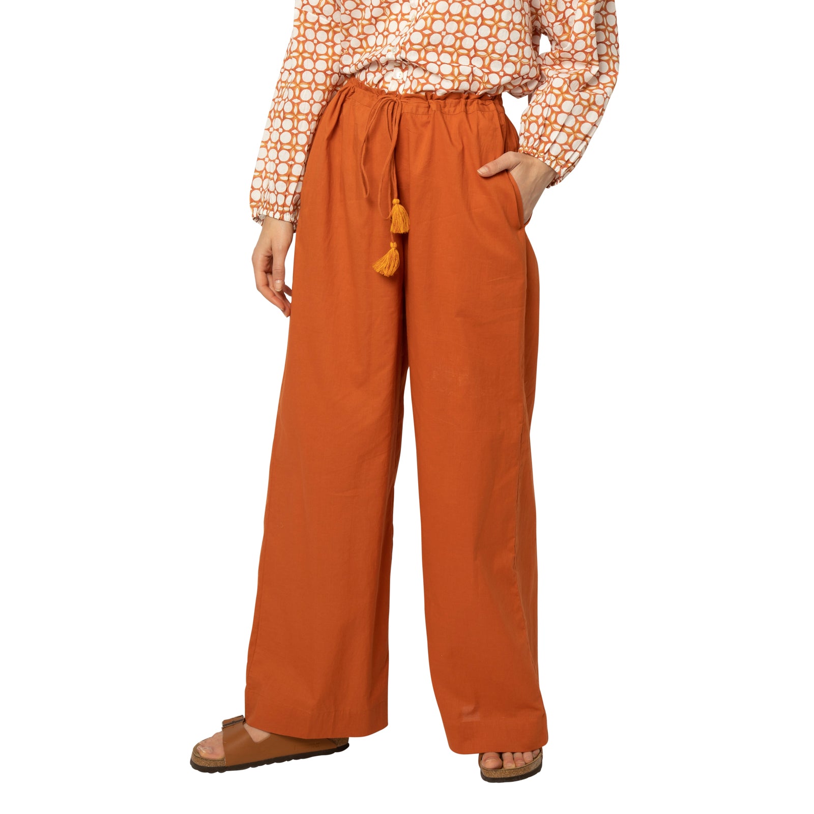 Anais Trousers 100% Coton - Terracotta TERRACOTTA