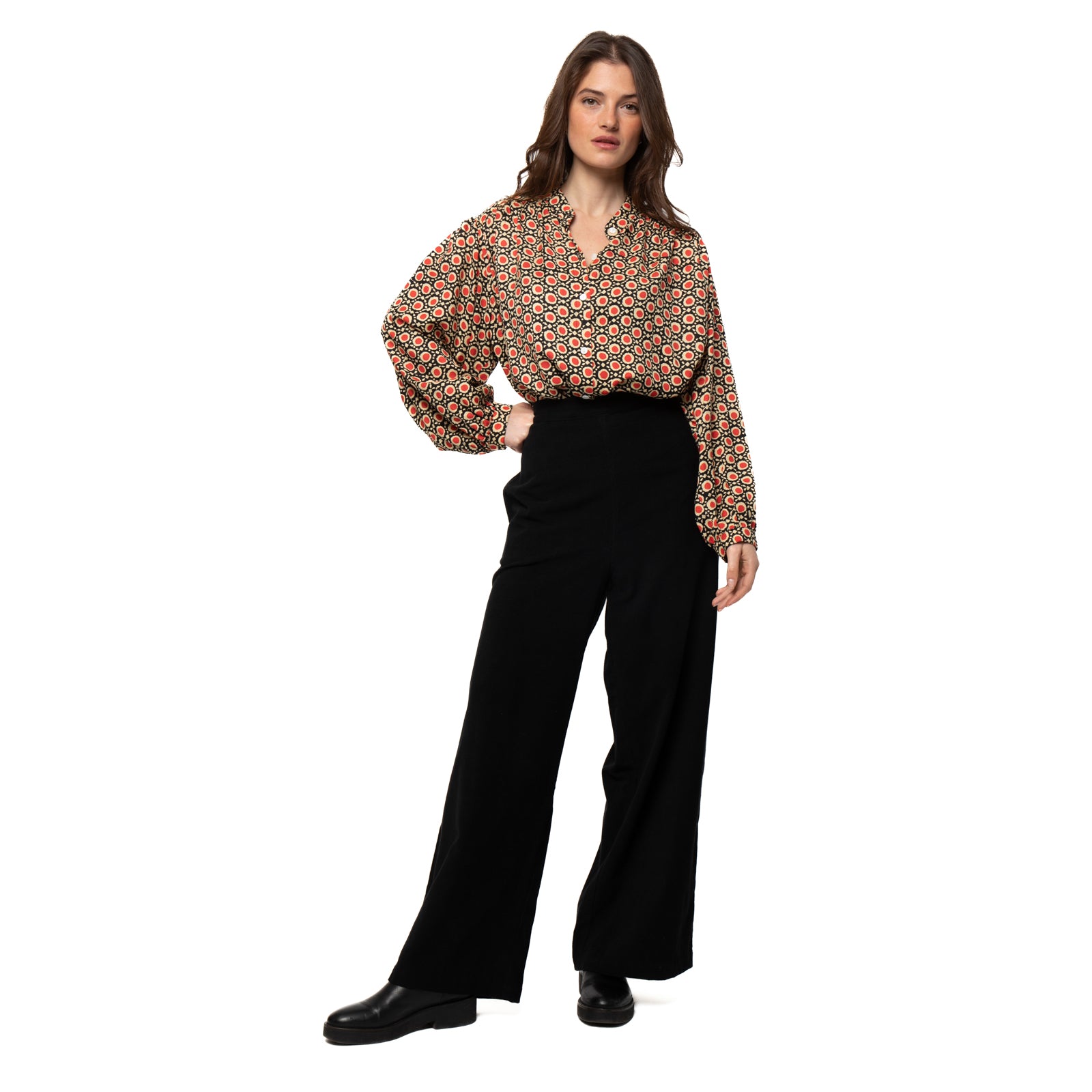 Jane Trousers Velvet 100% Coton - Black BLACK