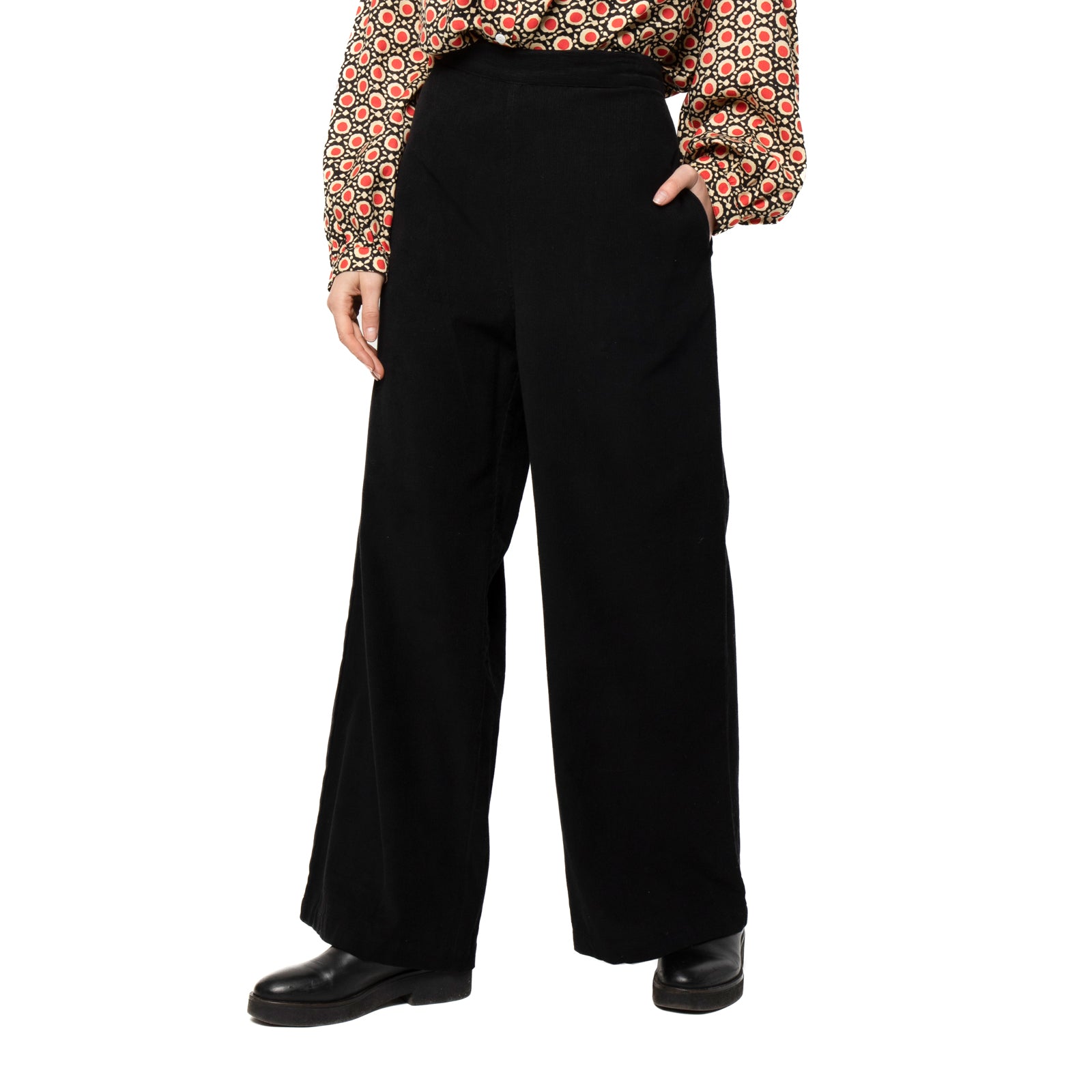 Jane Trousers Velvet 100% Coton - Black BLACK