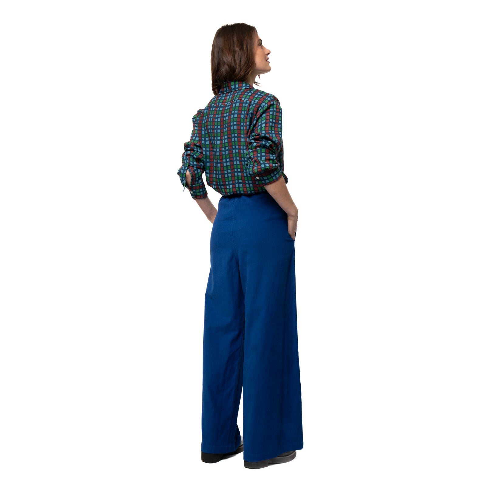 Jane Trousers Velvet 100% Coton - Blue BLUE