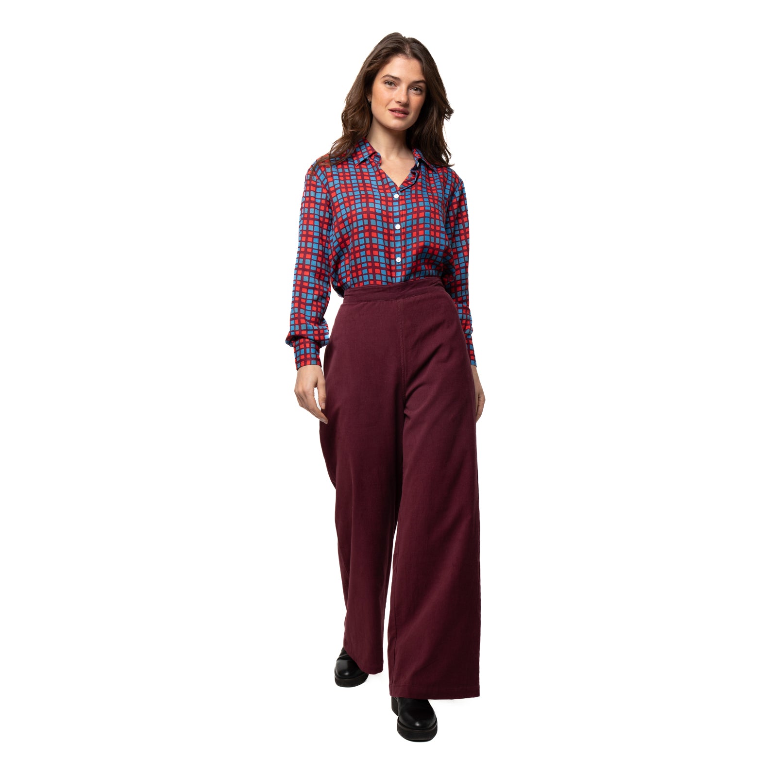 Jane Trousers Velvet 100% Coton - Burgundy BURGUNDY