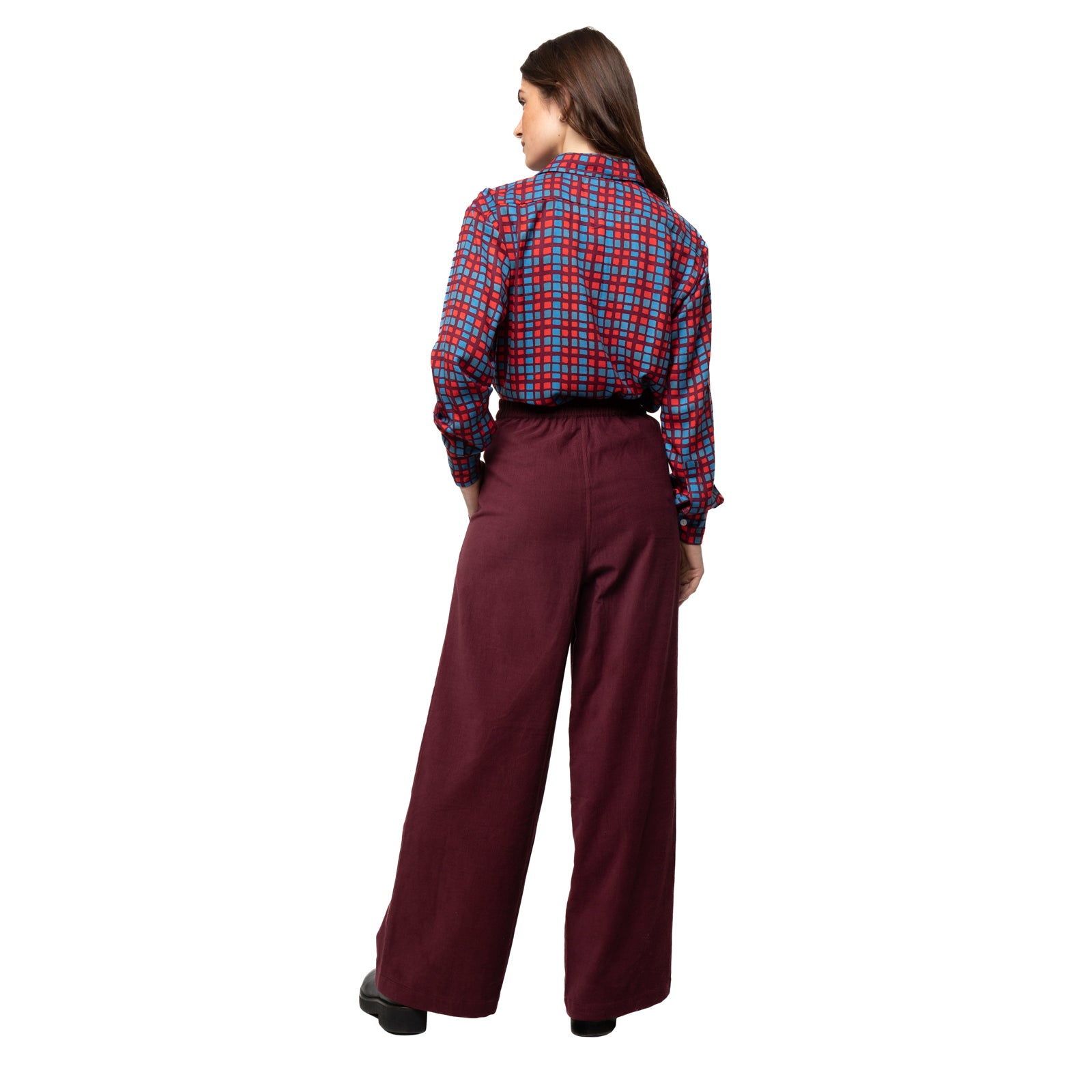 Jane Trousers Velvet 100% Coton - Burgundy BURGUNDY