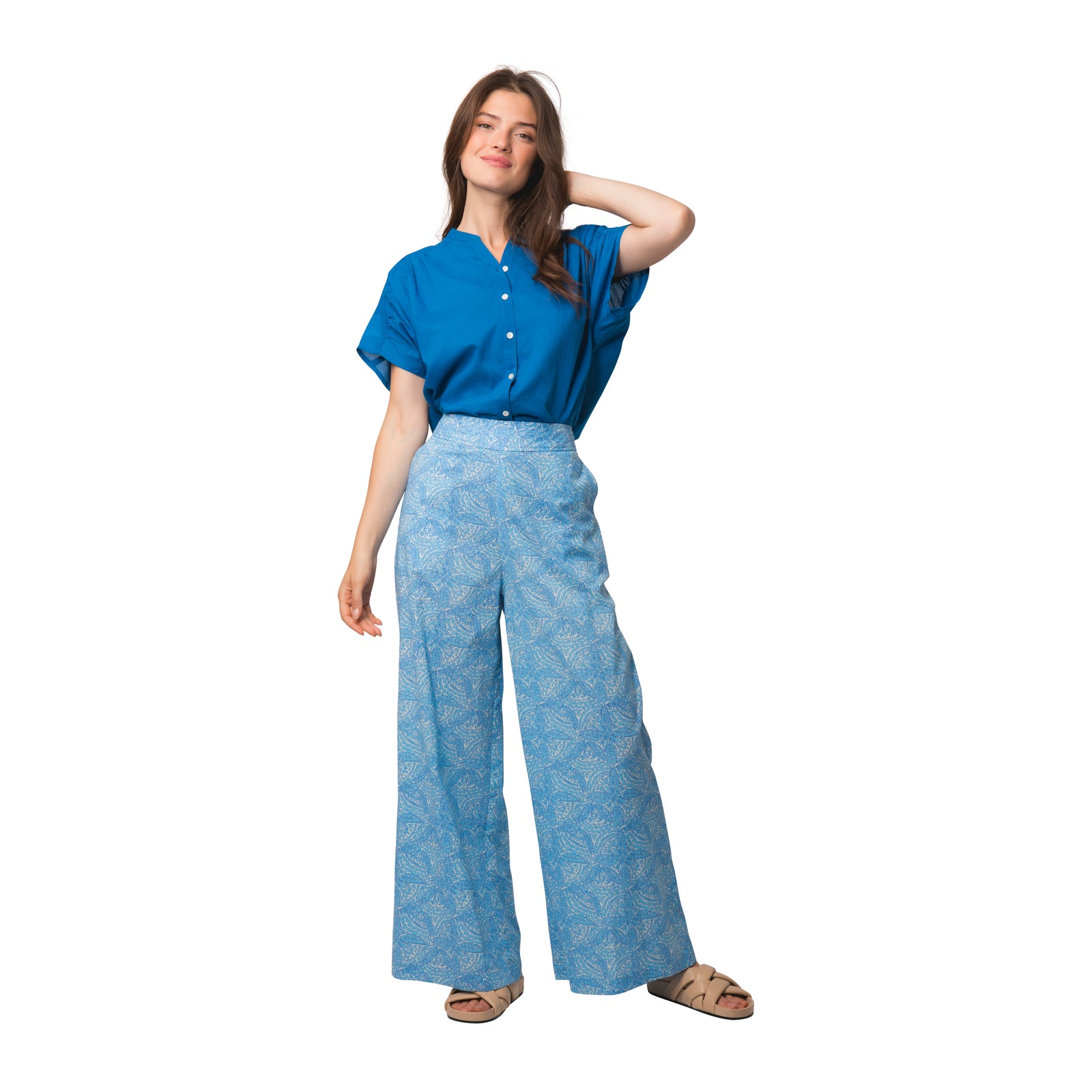 Leana Trousers Iranja 100% Coton - Blue BLUE