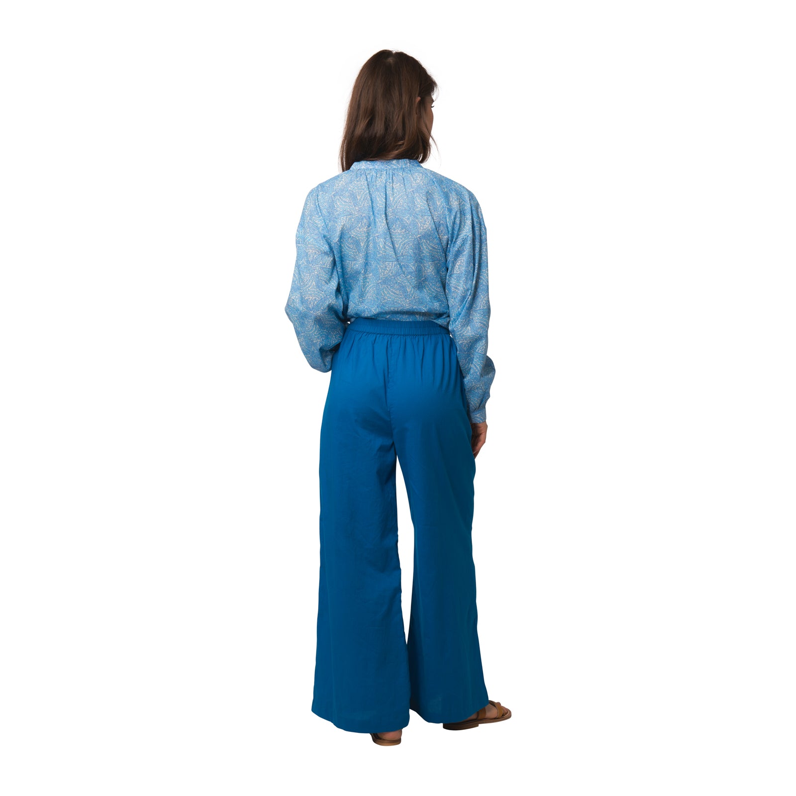 Leana Trousers S.color 100% Coton - Blue BLUE