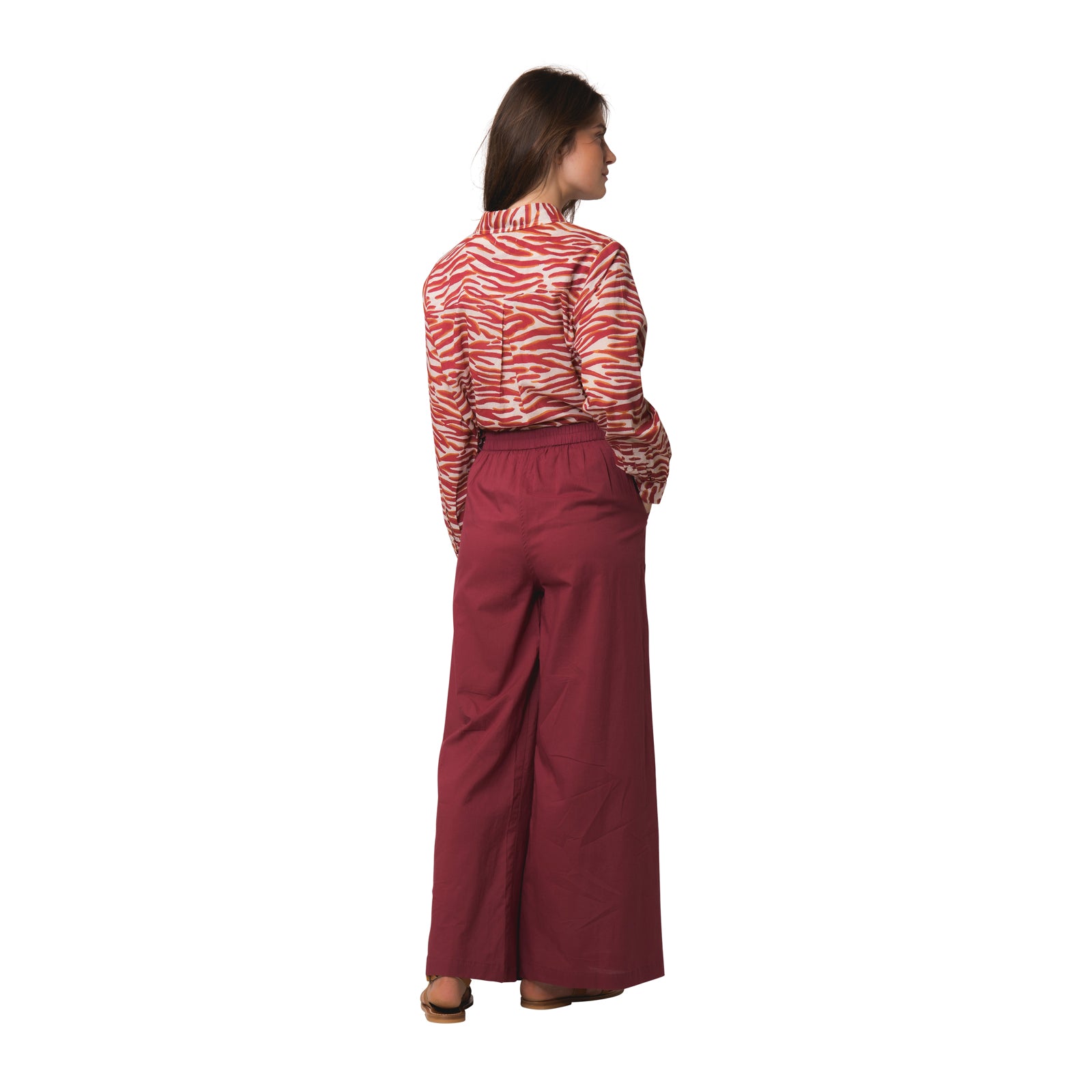 Leana Trousers S.color 100% Coton - Rasberry RASBERRY