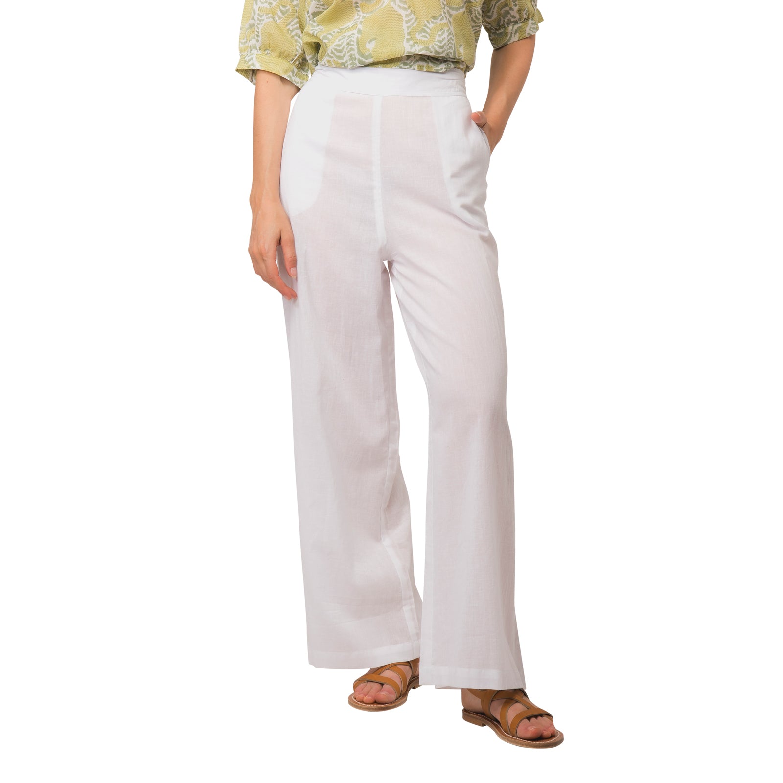 Leana Trousers S.color 100% Coton - White WHITE