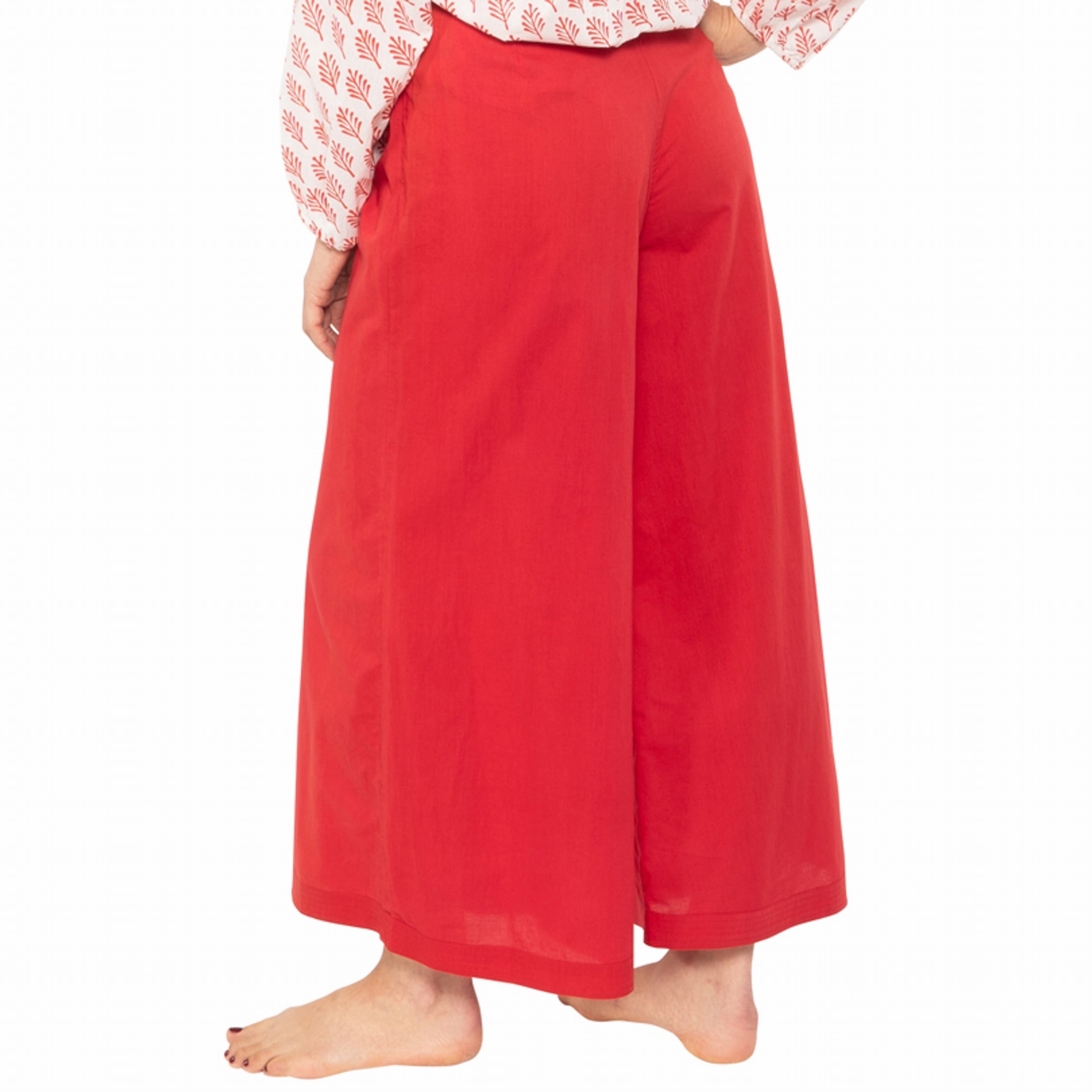 Pantalon Large Uni 100% Coton - Rouge Sun ROUGE SUN