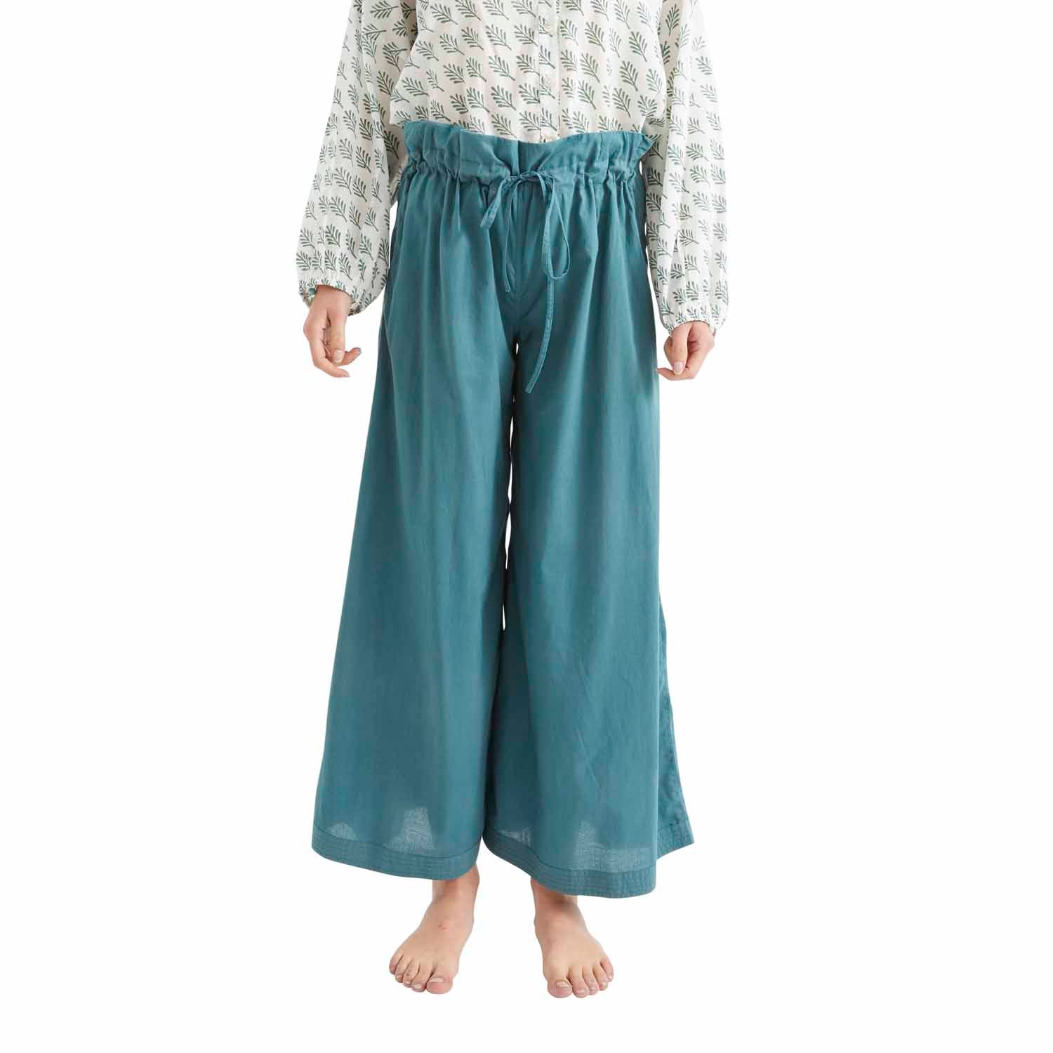 Pantalon Large Uni 100% Coton - Vert Country VERT COUNTRY