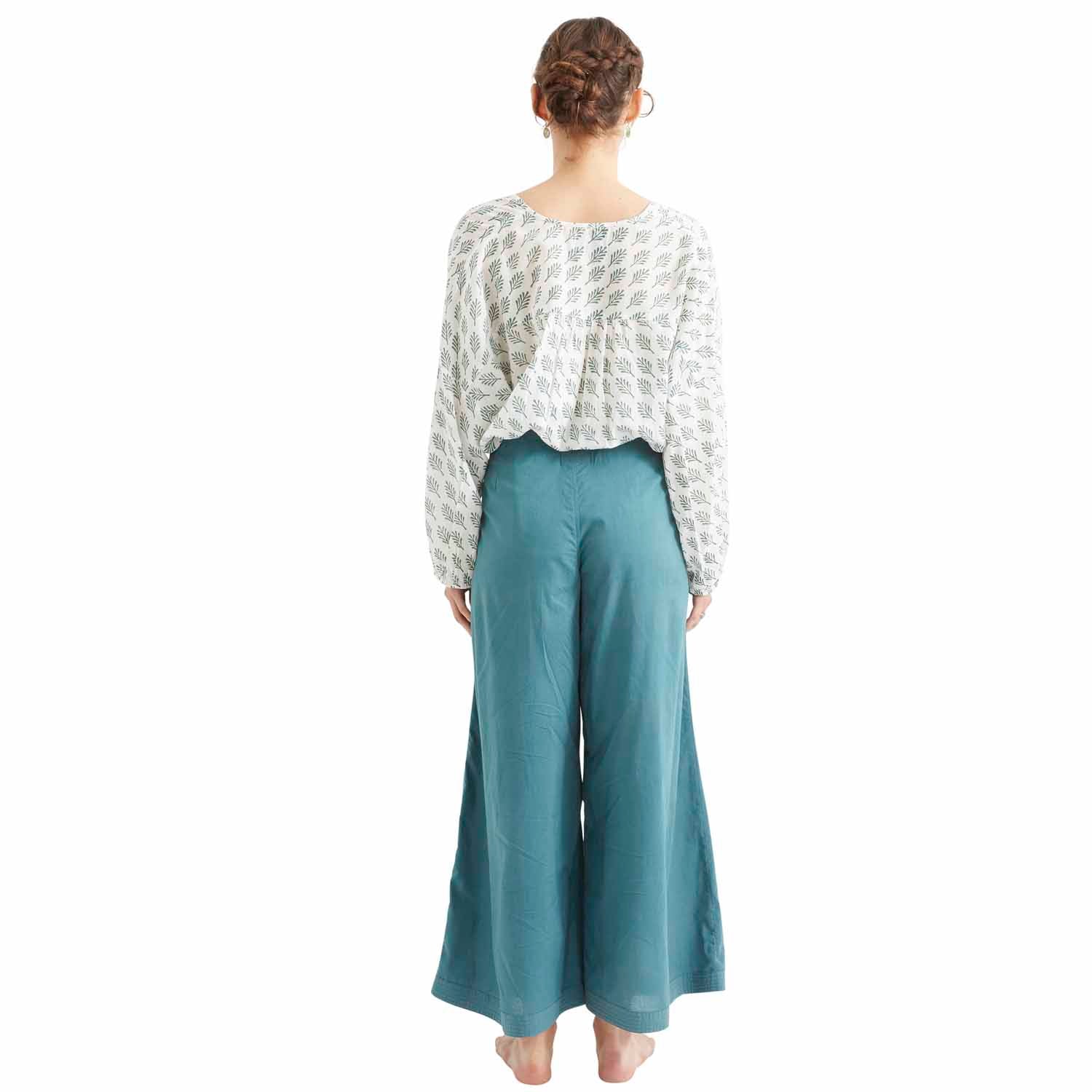 Pantalon Large Uni 100% Coton - Vert Country VERT COUNTRY