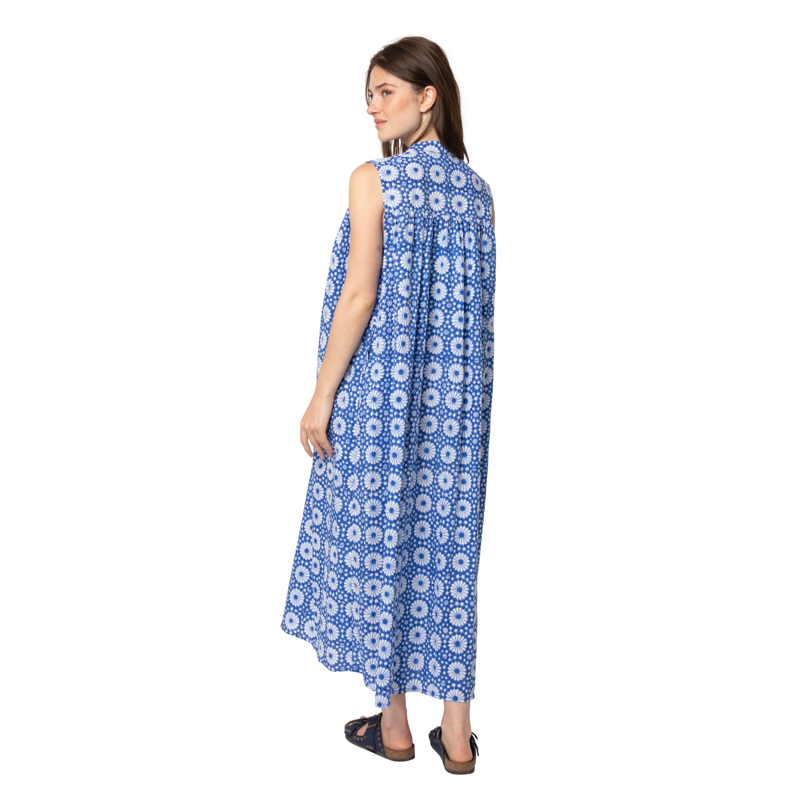 Manuela Dress Kolam 100% Organic Cotton - Blue BLUE