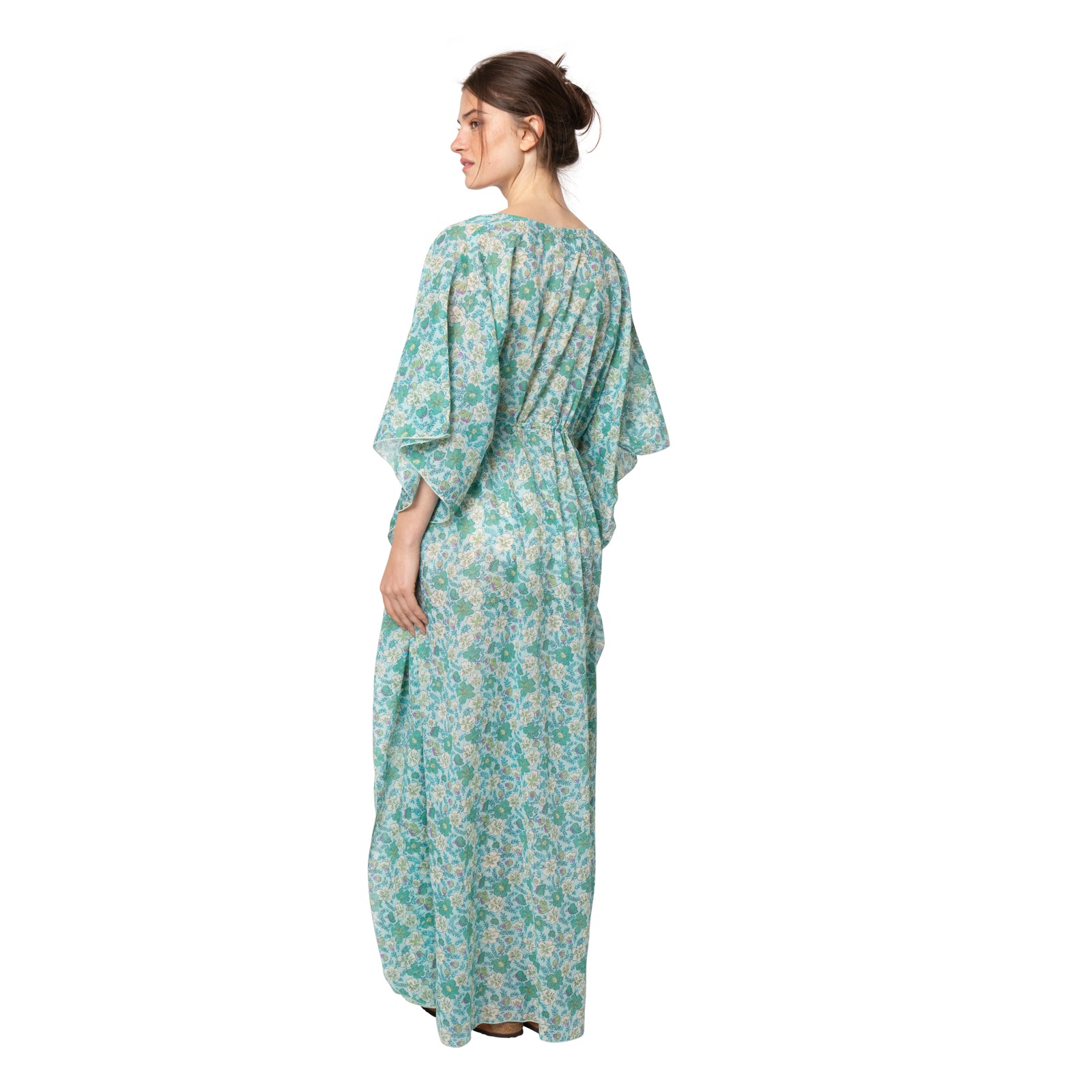 Alix Long Caftan Georgette 100% Cotton - Green GREEN