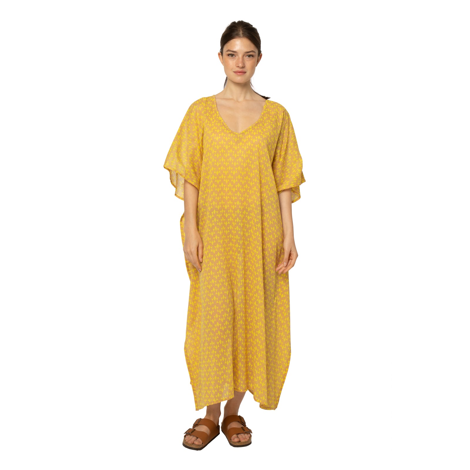 Lina Caftan Abu 100% Cotton - Ochre OCHRE