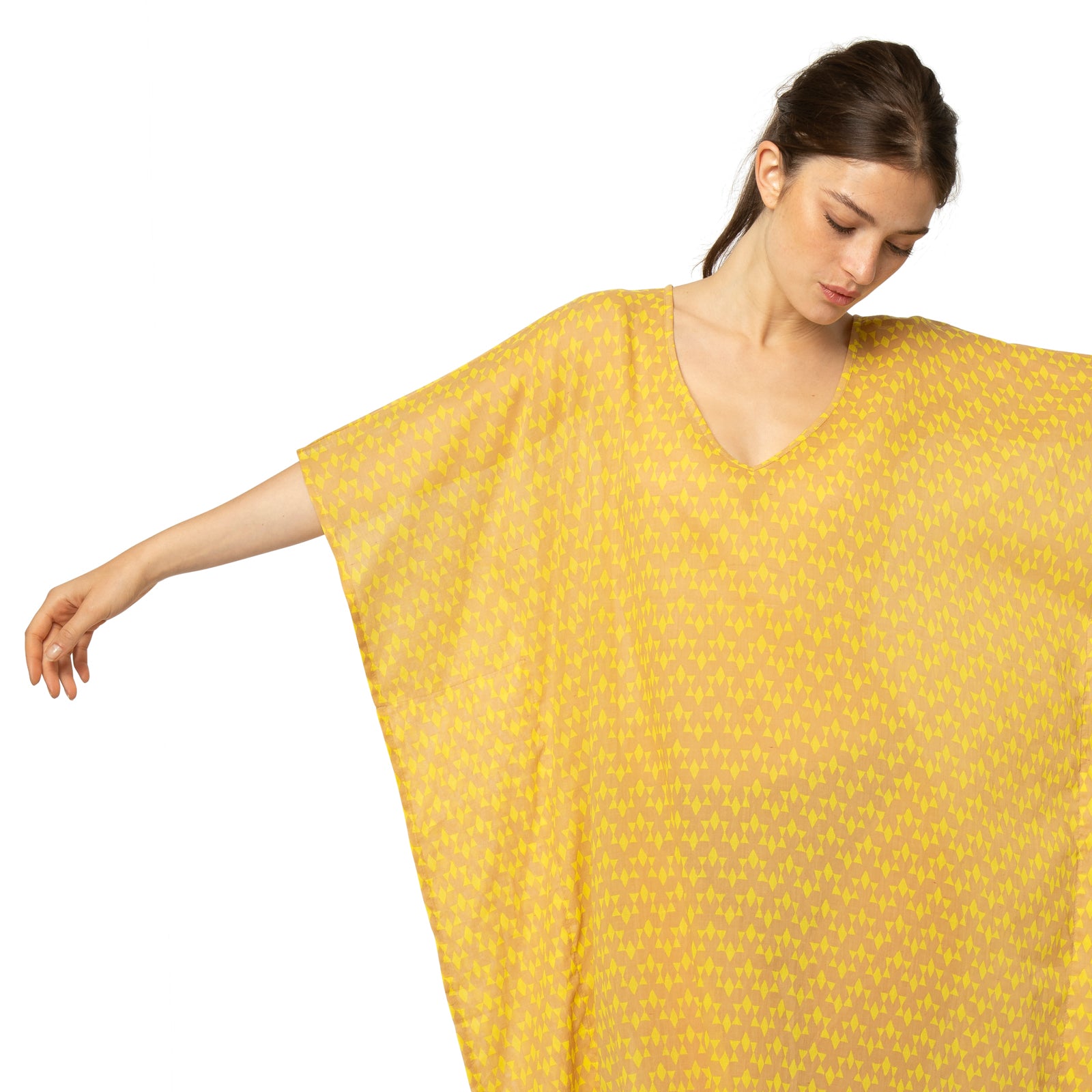 Lina Caftan Abu 100% Cotton - Ochre OCHRE