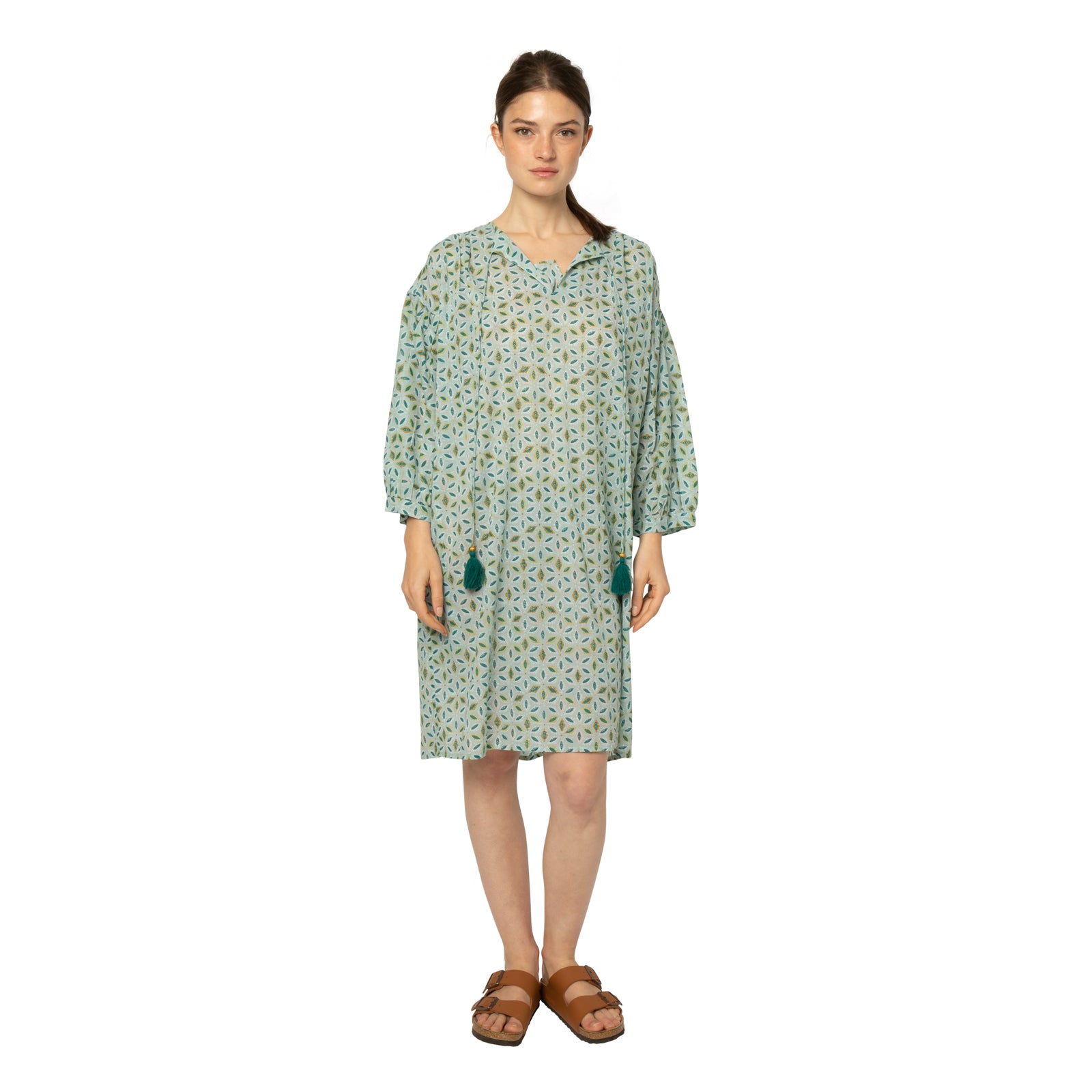 Alice Dress Starflower 100% Coton - Green GREEN