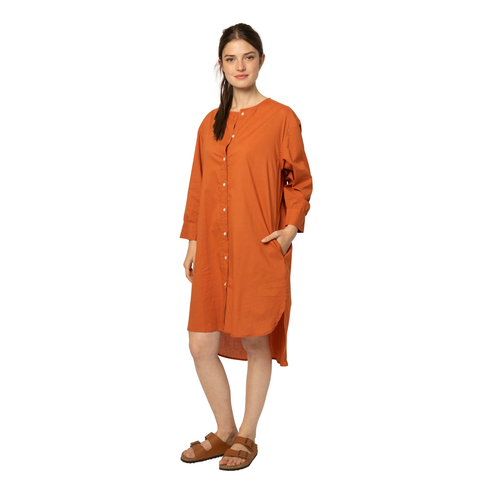 Noemie Shirt Dress 100% Coton - Terracotta TERRACOTTA