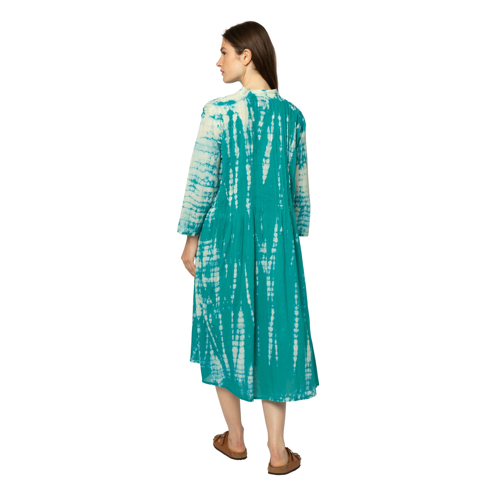 Marie Dress T&d 100% Coton - Green Turquoise GREEN TURQUOISE