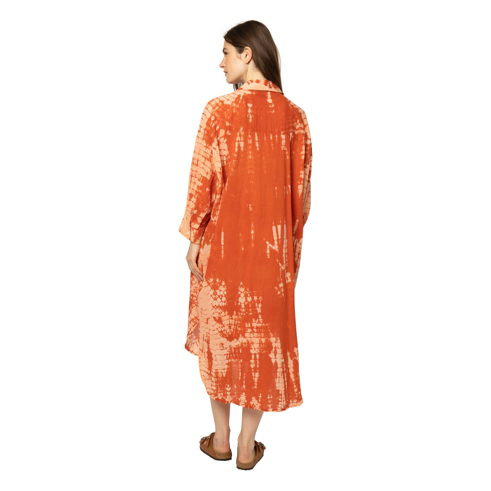 Anna Shirt Dress T&d 100% Coton - Terracotta TERRACOTTA