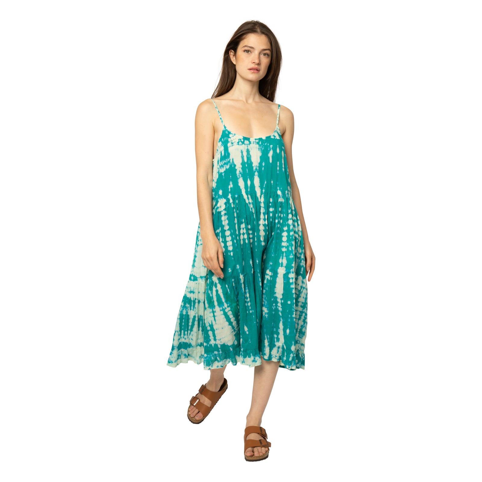 Noa String Dress T&d 100% Coton - Green Turquoise GREEN TURQUOISE