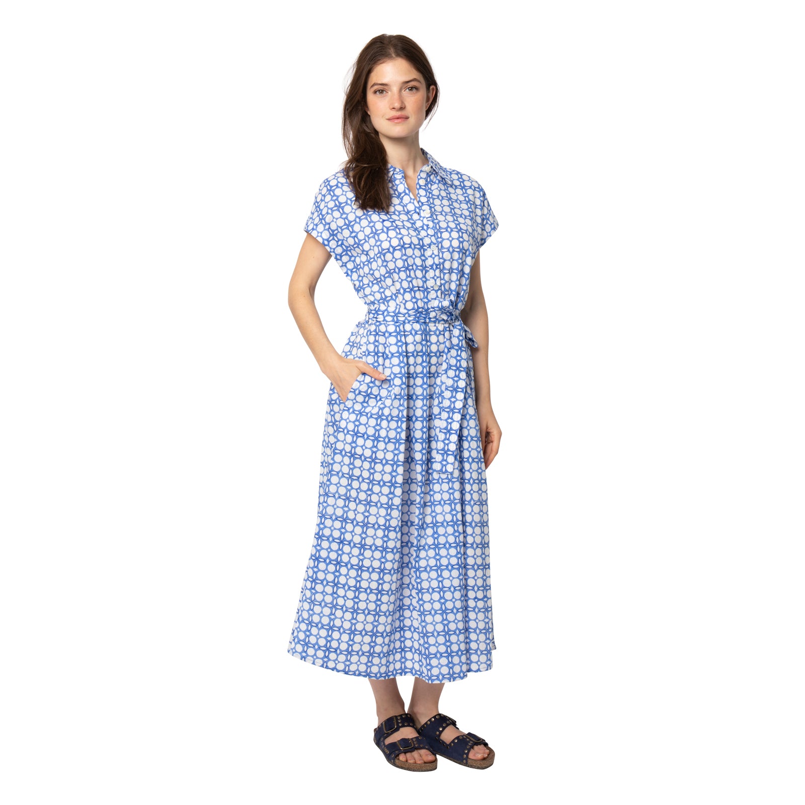 Louna Dress Dotty 100% Organic Cotton - Blue BLUE