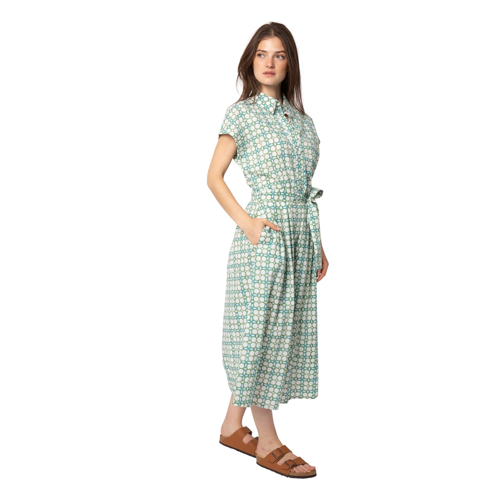 Louna Dress Dotty 100% Organic Cotton - Green GREEN