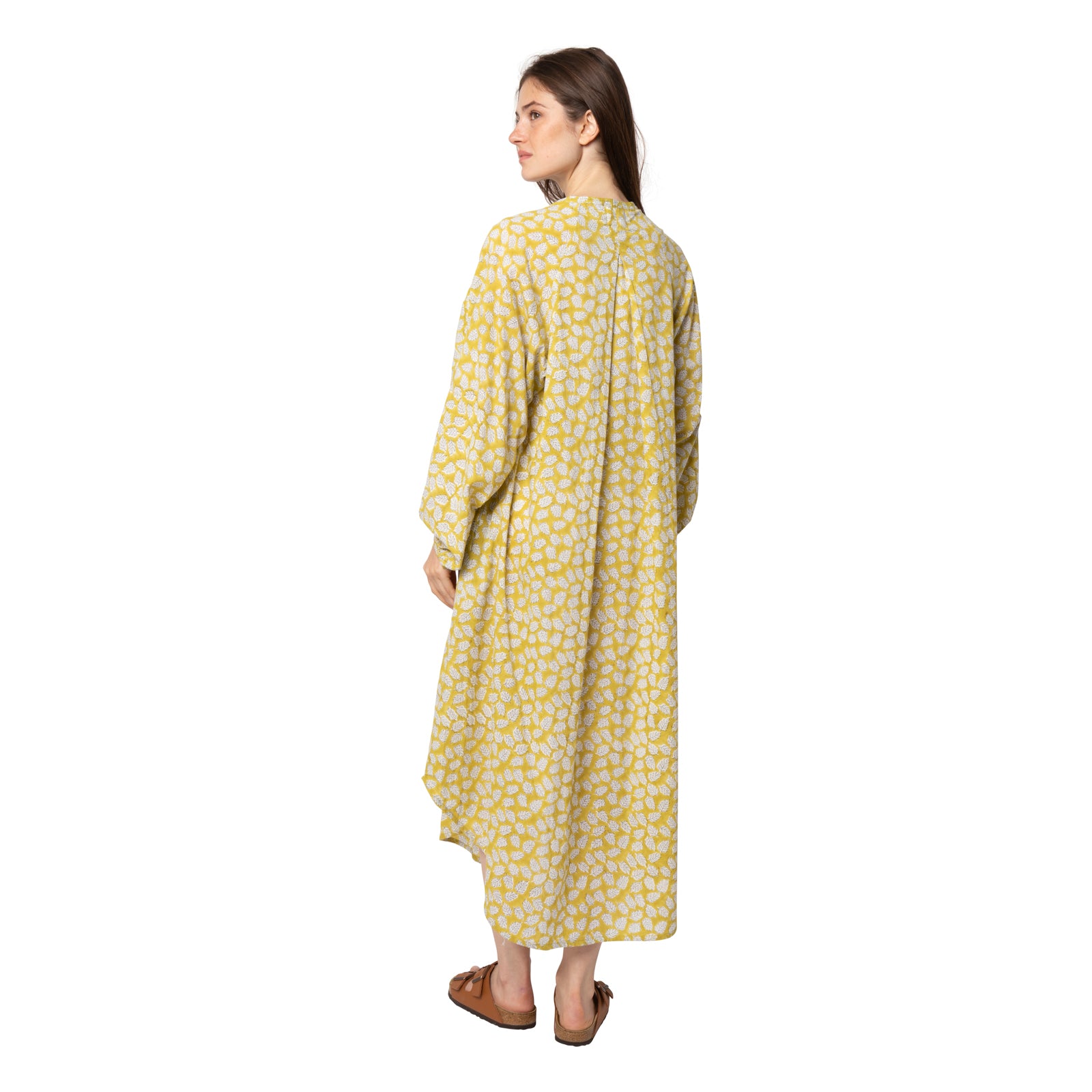 Lilou Dress Leafy 100% Organic Cotton - Yellow Flave YELLOW FLAVE