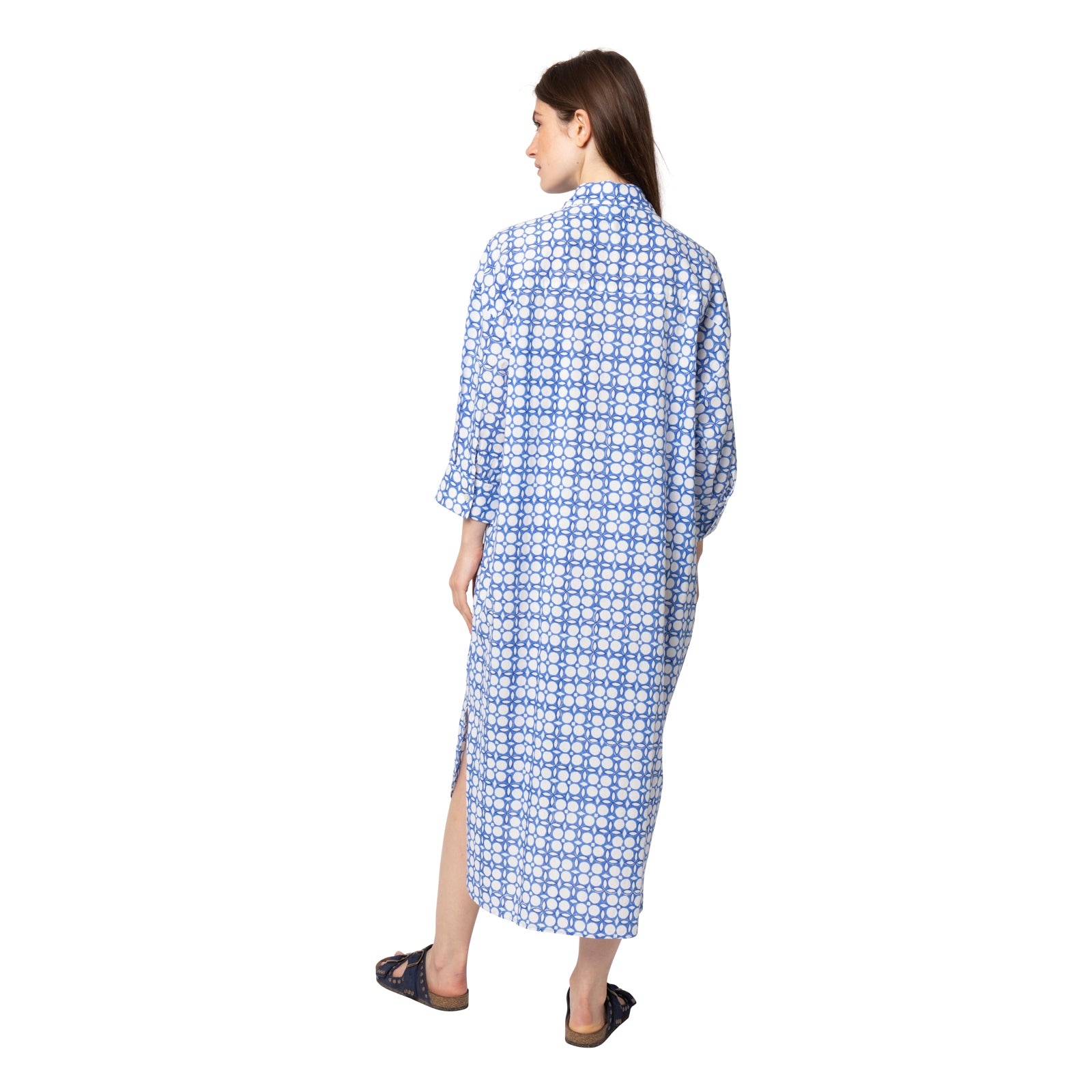 Camelia Shirt Dress Dotty 100% Organic Cotton - Blue BLUE