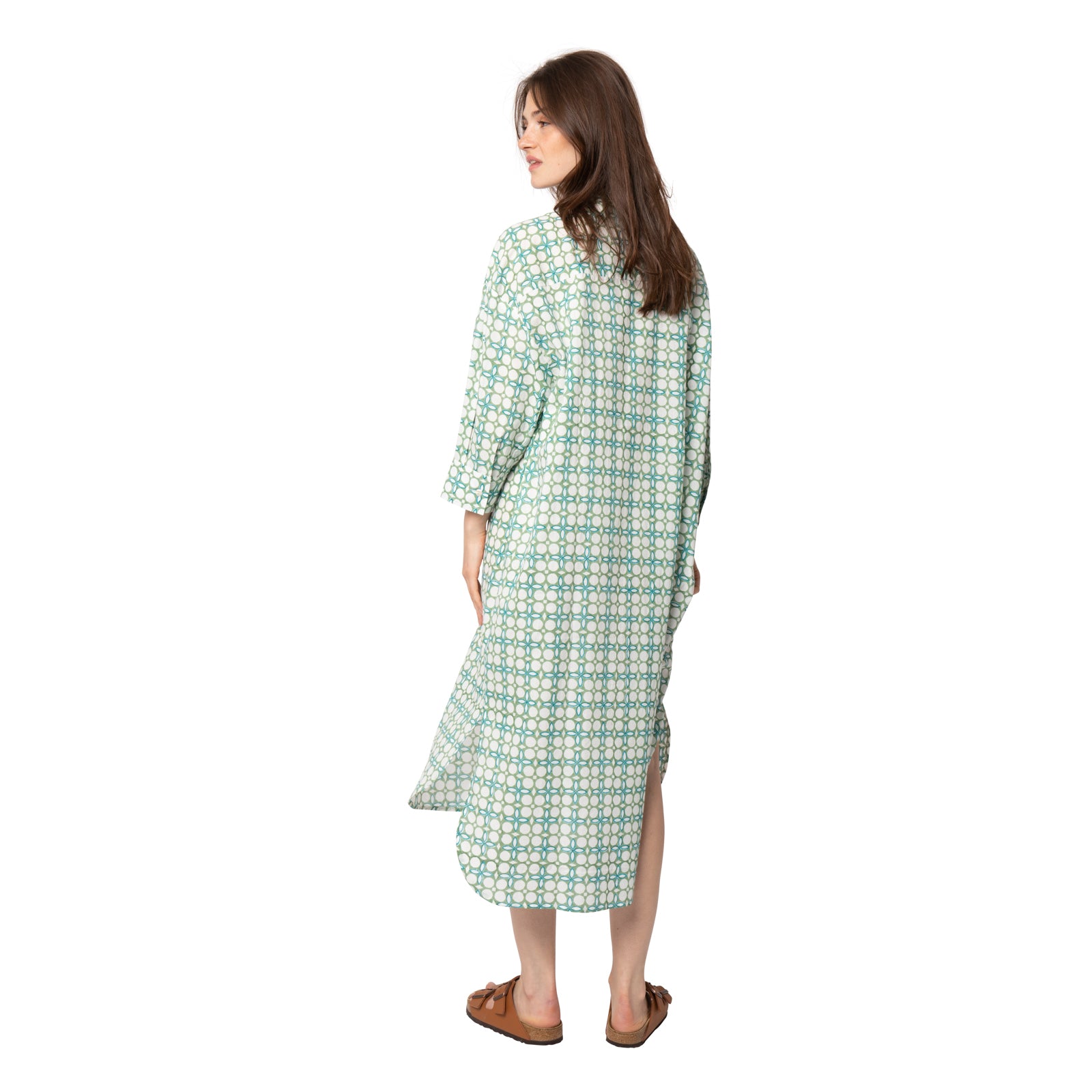 Camelia Shirt Dress Dotty 100% Organic Cotton - Green GREEN