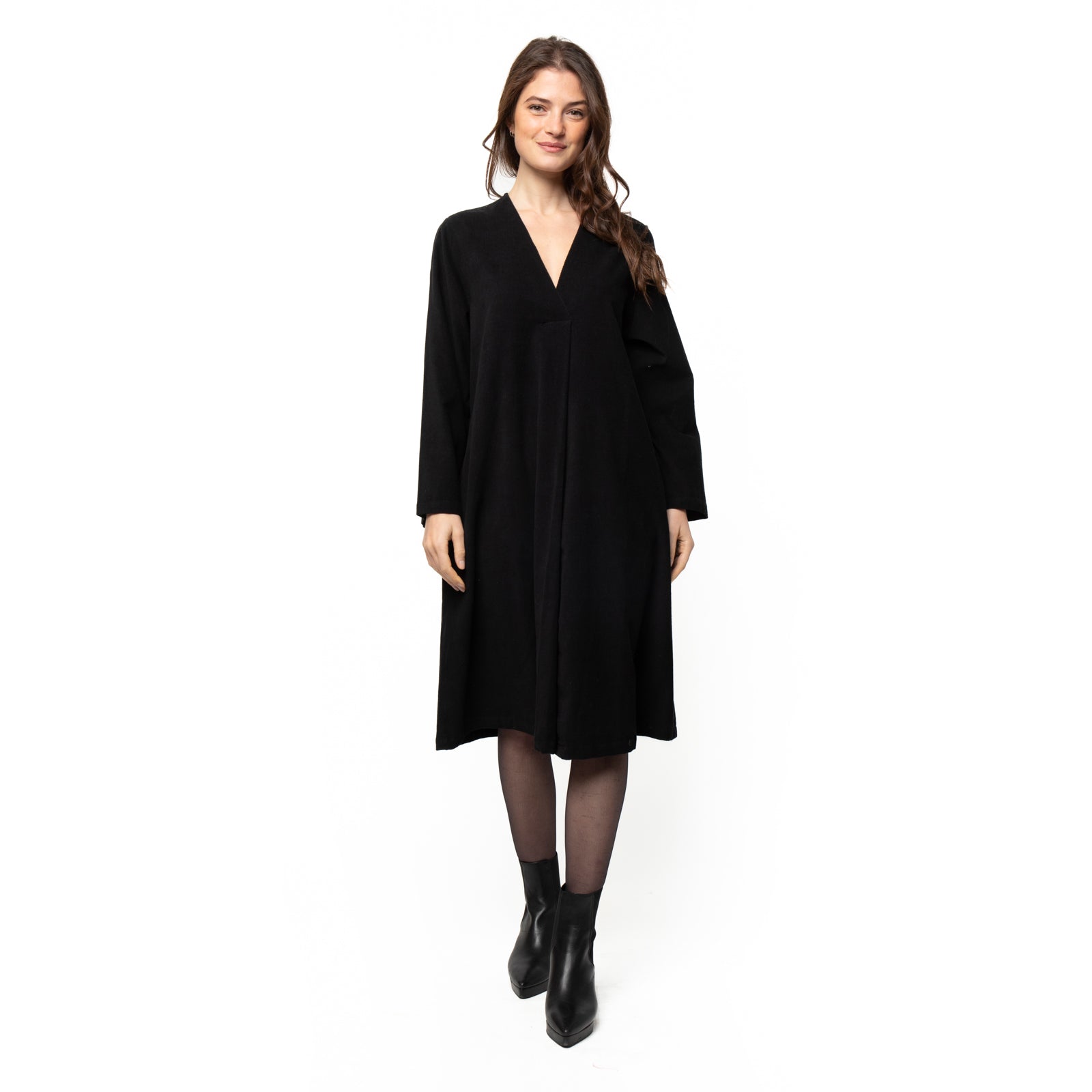 Neha Dress Velvet 100% Coton - Black BLACK