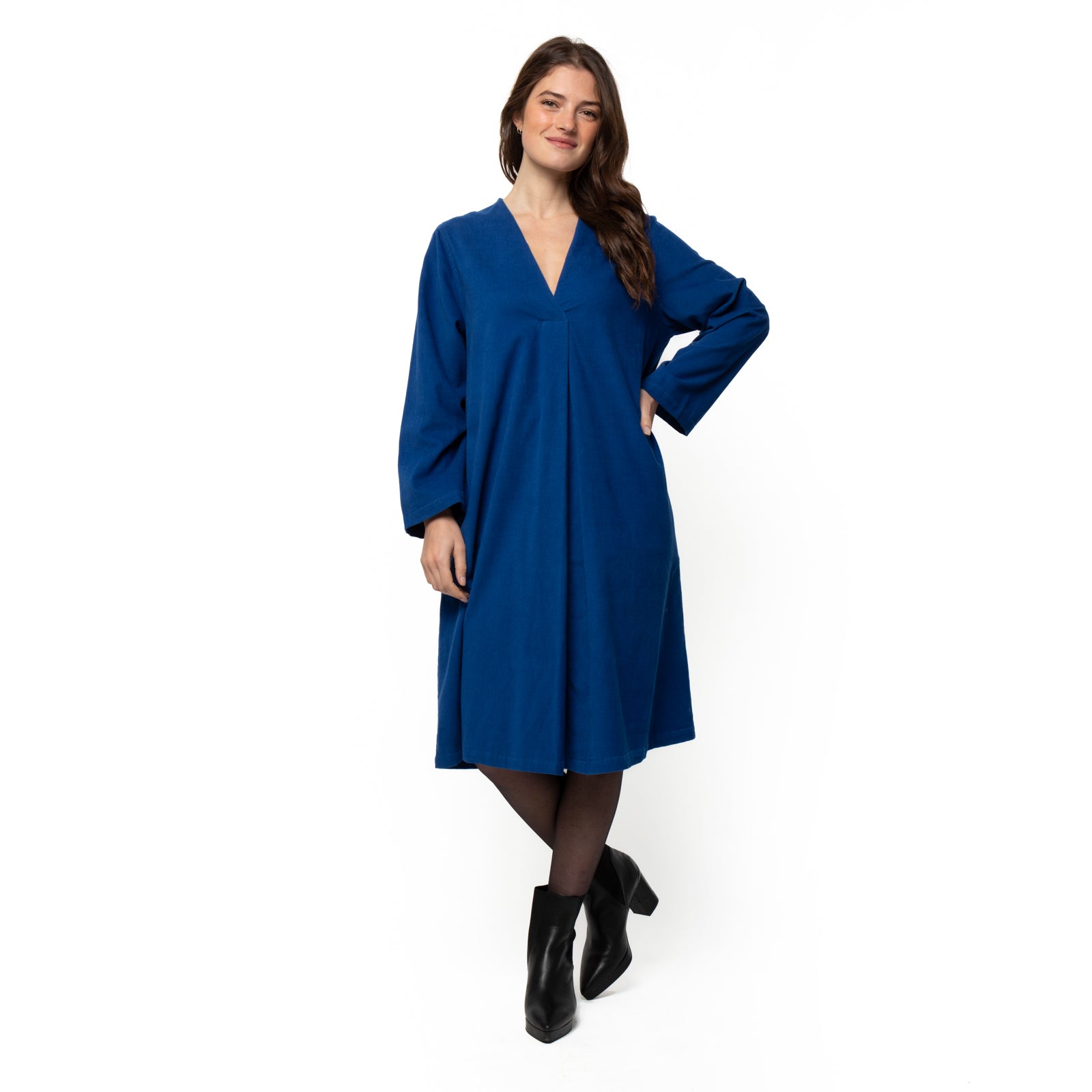 Neha Dress Velvet 100% Coton - Blue BLUE