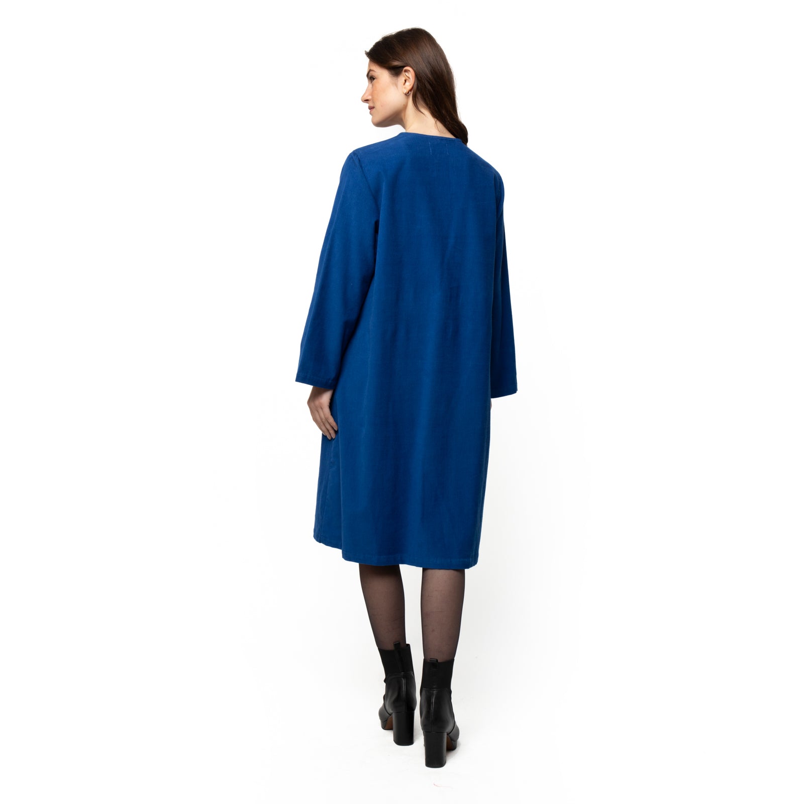 Neha Dress Velvet 100% Coton - Blue BLUE