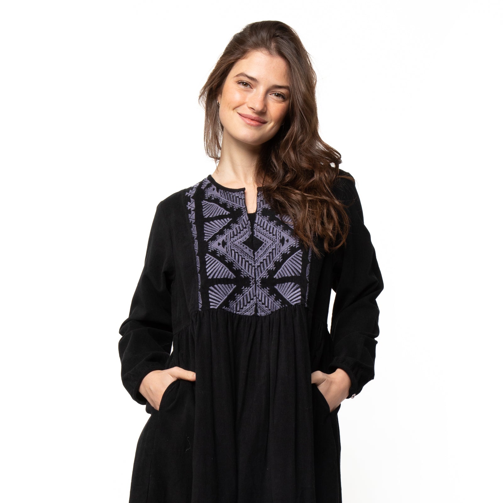 Lucia Dress Velvet 100% Coton - Black BLACK