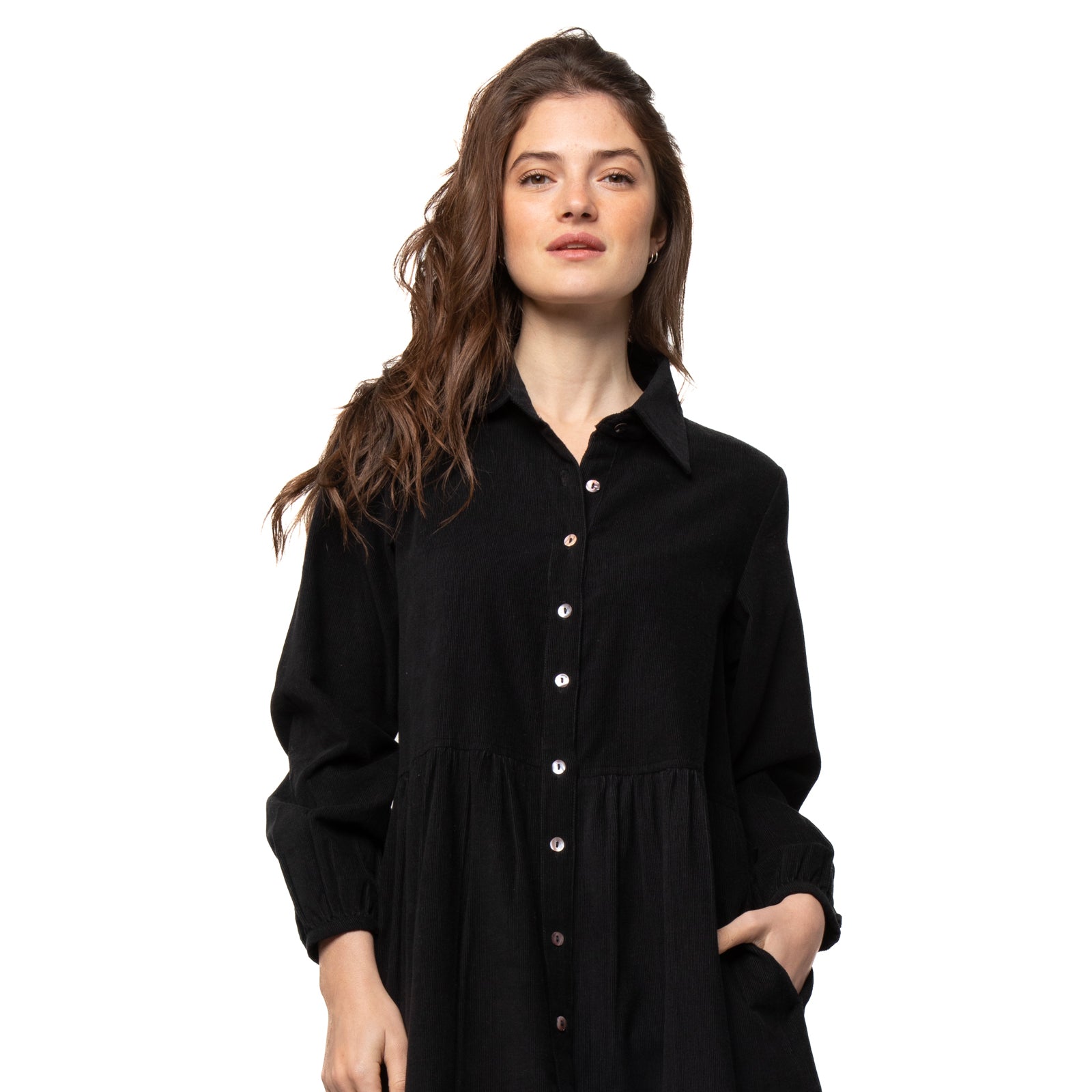 Paulette Dress Velvet 100% Coton - Black BLACK