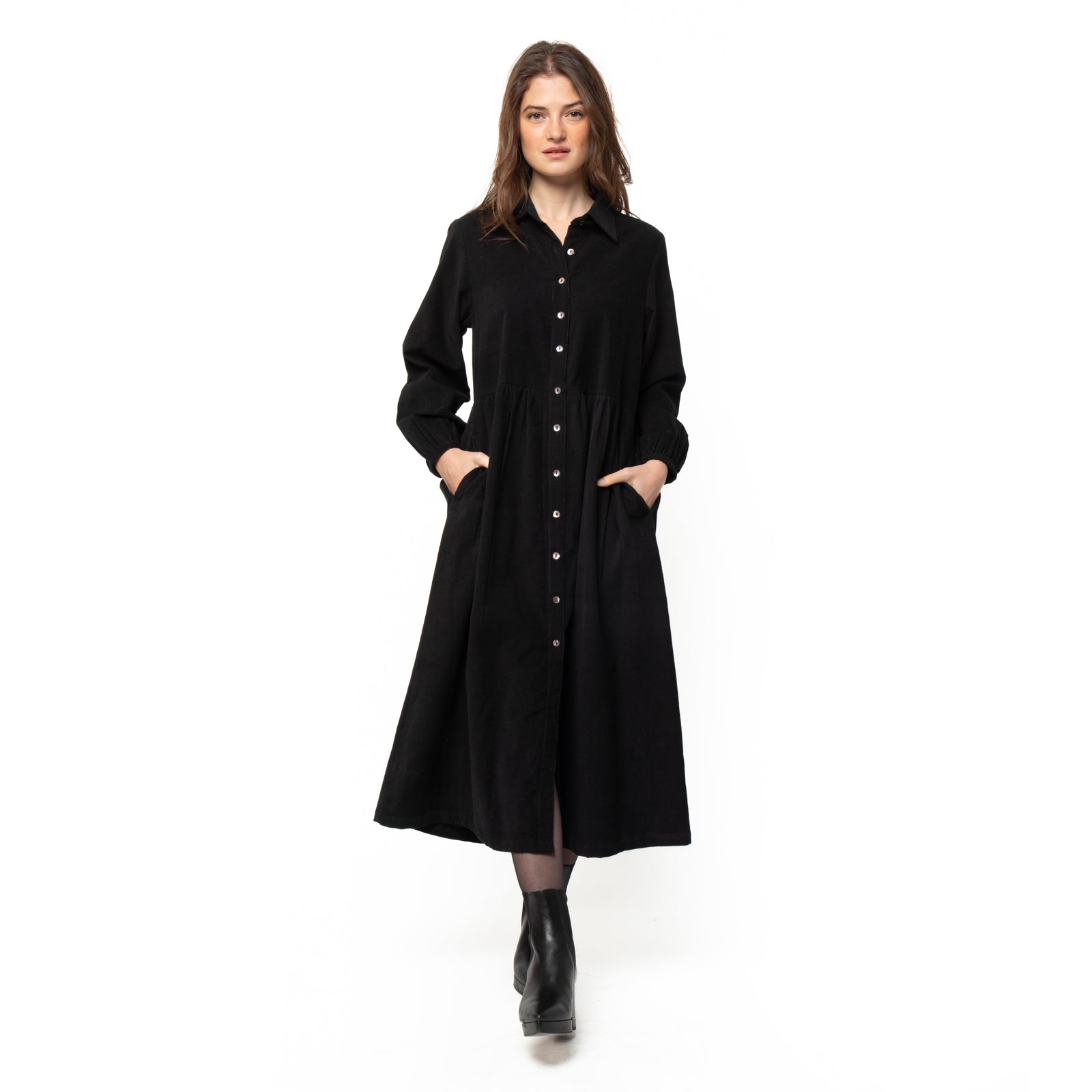 Paulette Dress Velvet 100% Coton - Black BLACK