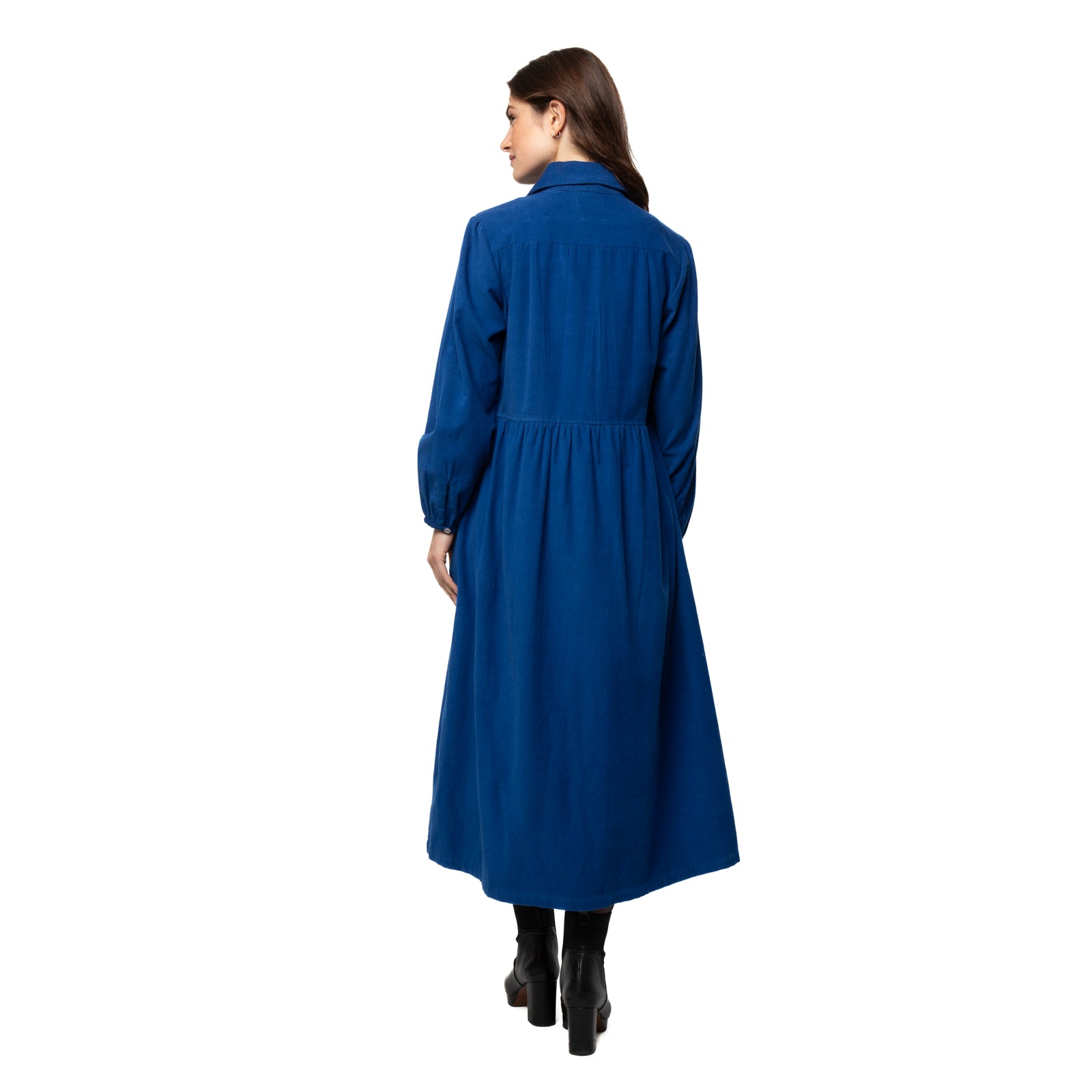 Paulette Dress Velvet 100% Coton - Blue BLUE