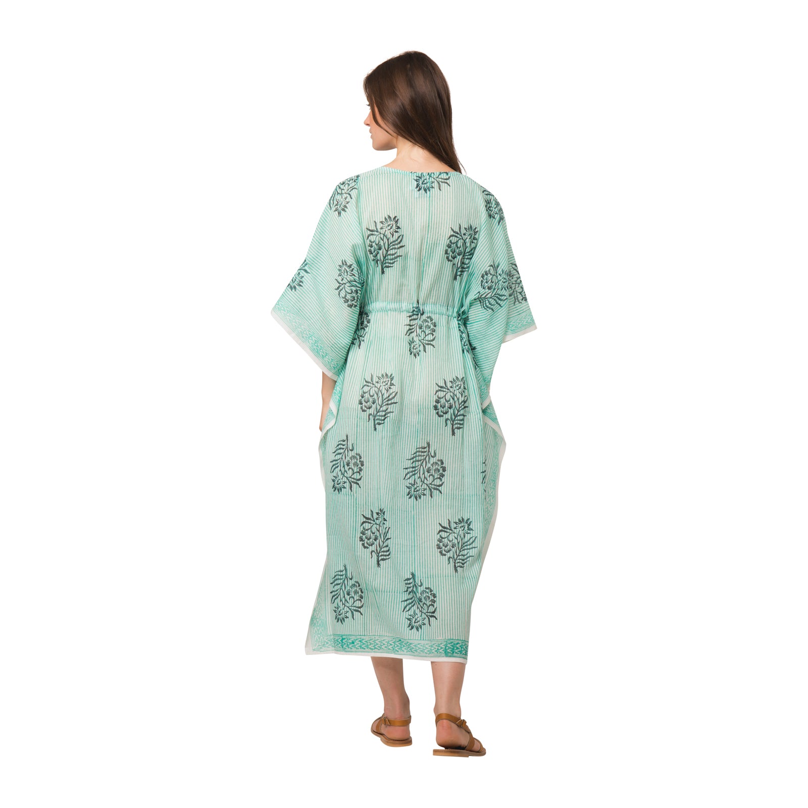 Long Caftan Cruise 100% Organic Cotton - Green GREEN