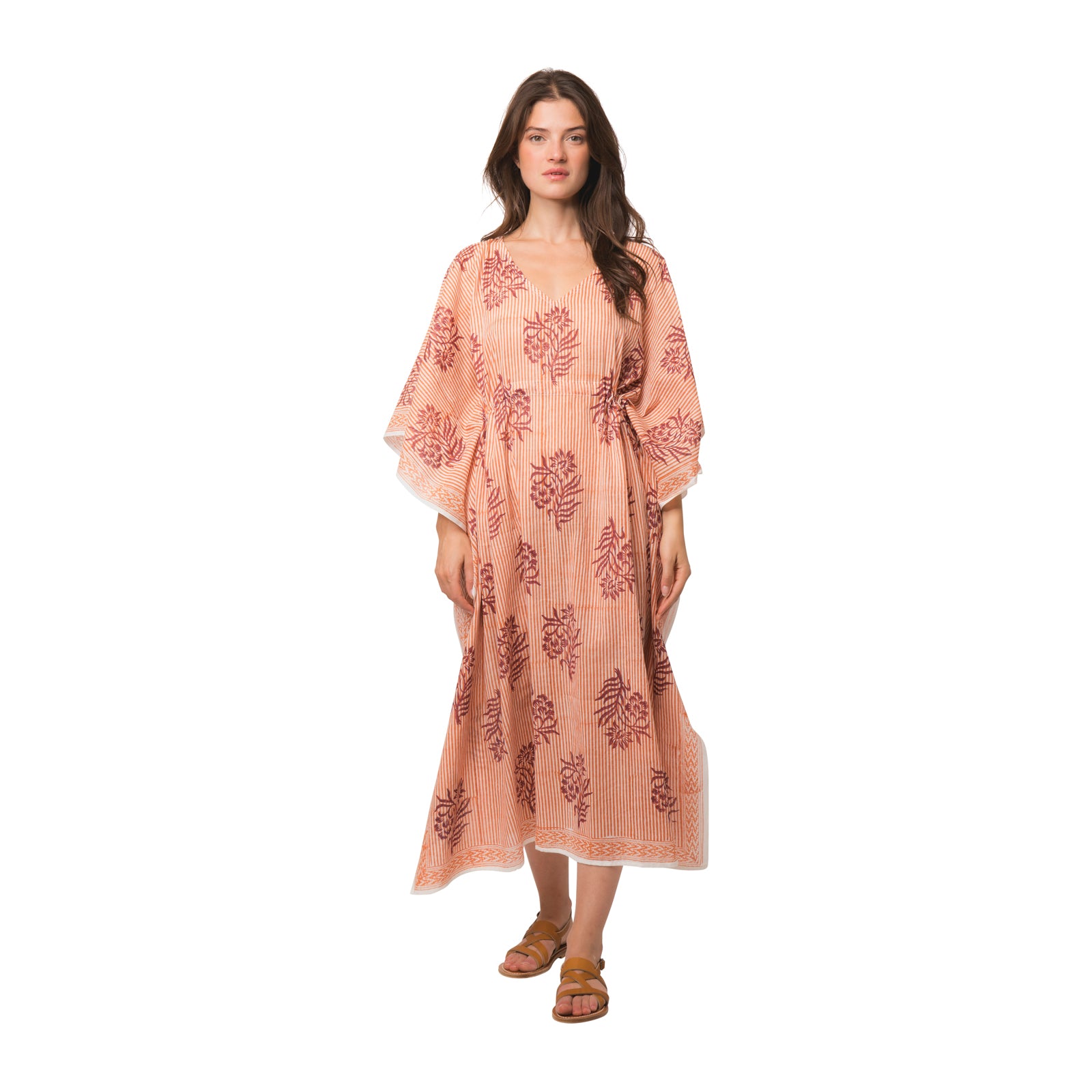 Long Caftan Cruise 100% Organic Cotton - Orange ORANGE