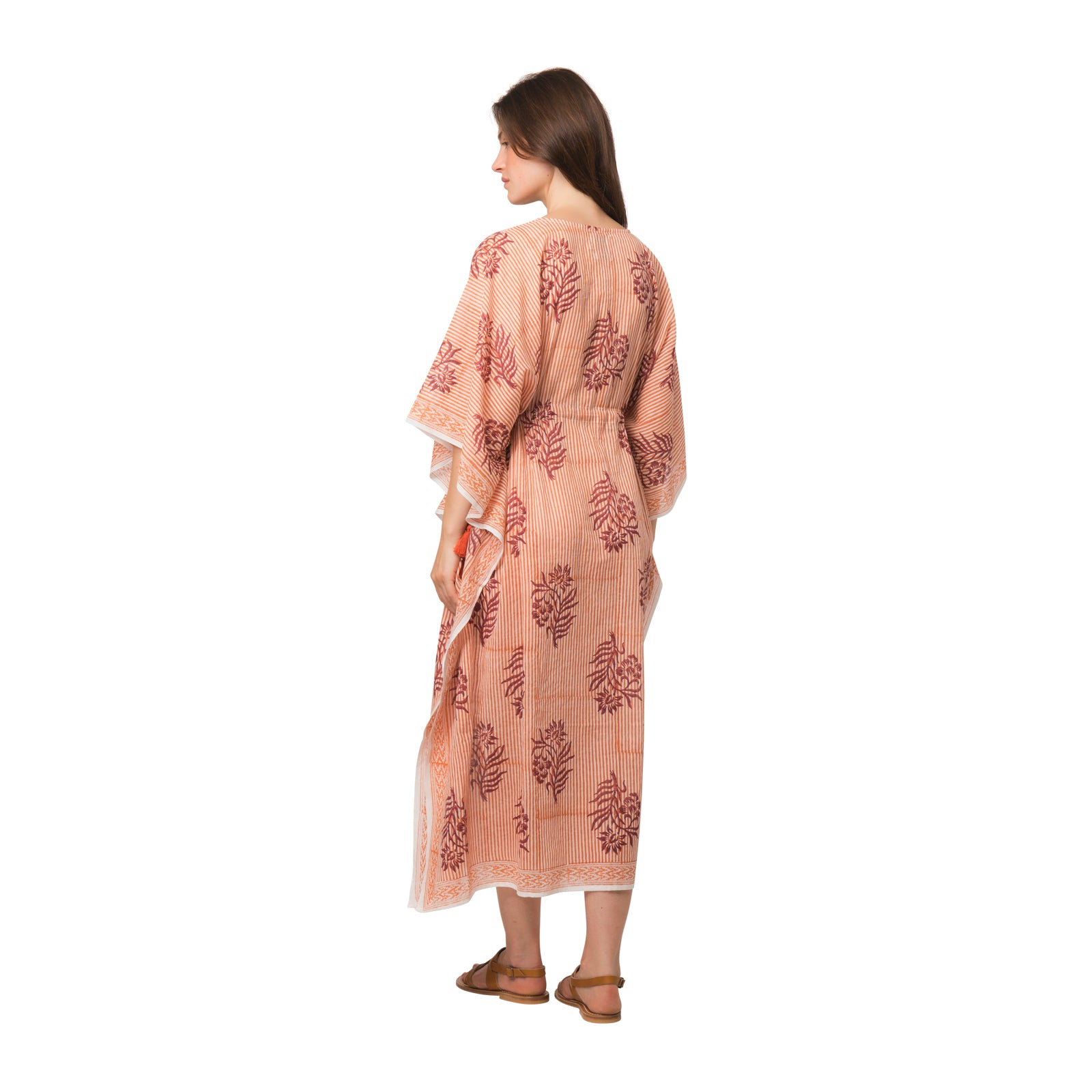 Long Caftan Cruise 100% Organic Cotton - Orange ORANGE