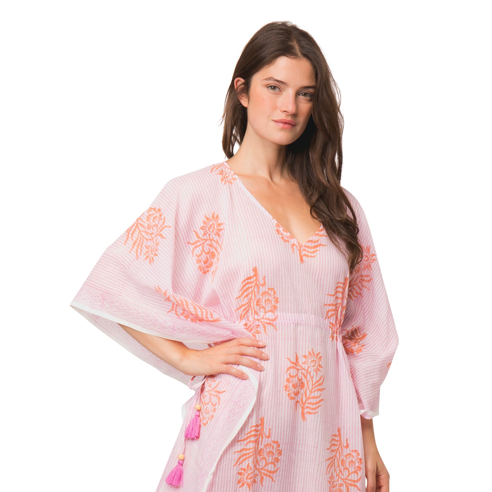 Long Caftan Cruise 100% Organic Cotton - Pink PINK